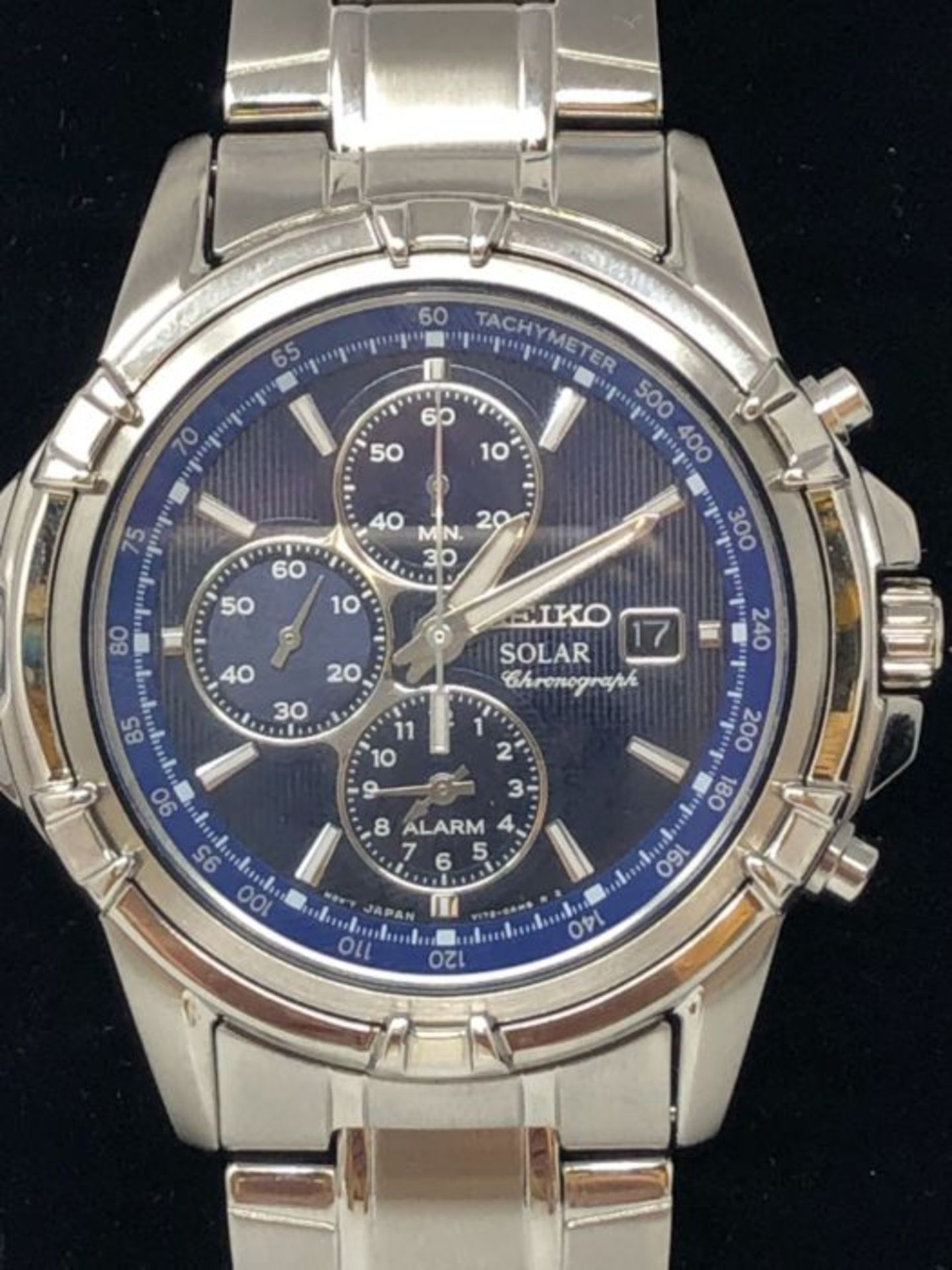 RRP £306.00 Seiko Solar Chronograph Herren-Uhr Edelstahl mit Metallband SSC141P1 - Image 3 of 3