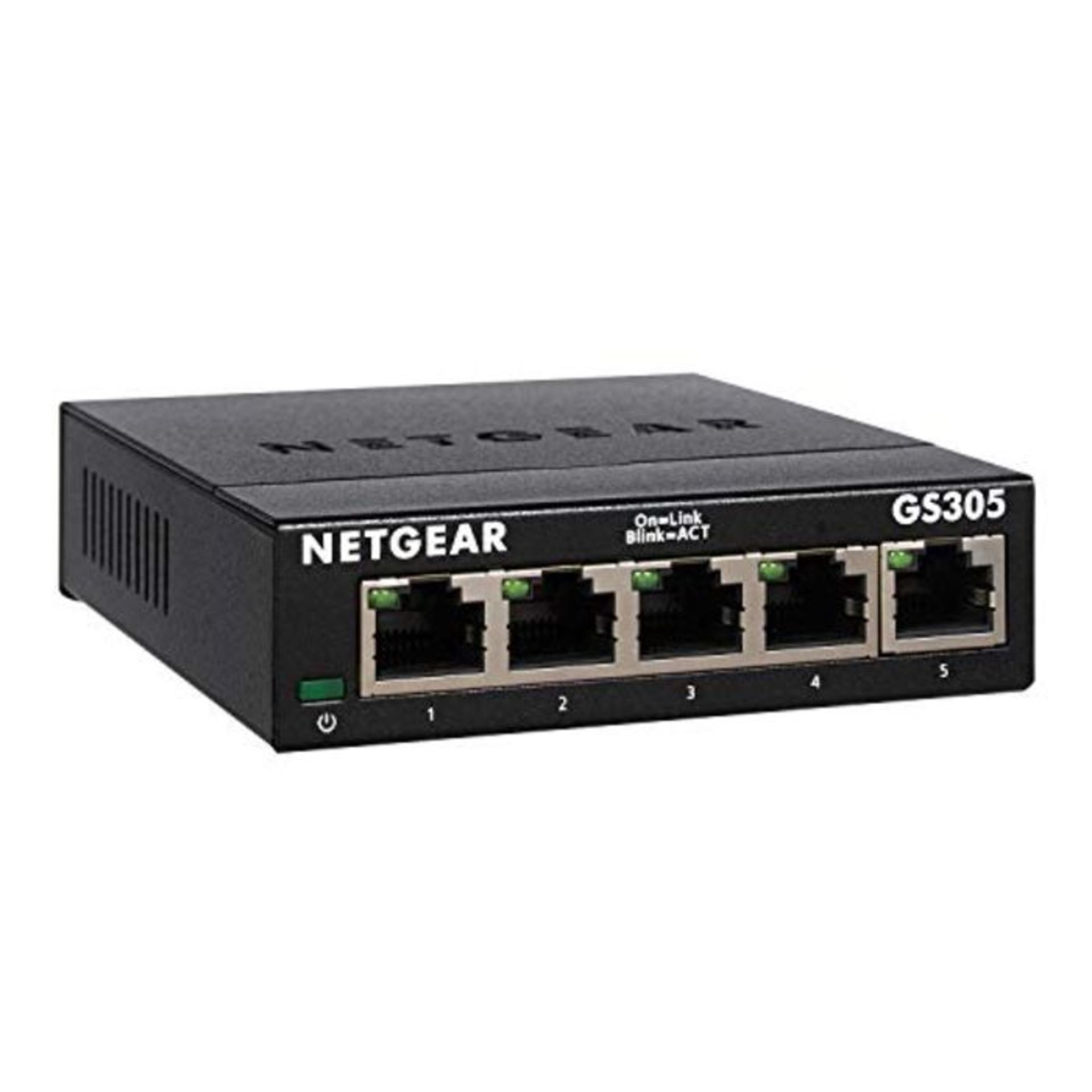 NETGEAR Switch EthernetÂ 5 Porte Gigabit Unmanaged GS305, Hub di Rete Domestica, Swi