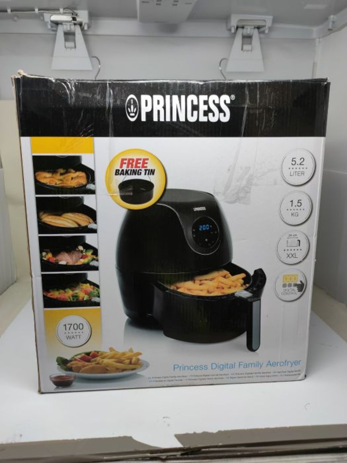 RRP £114.00 [CRACKED] Princess 182050 Digital air Fryer, Black - Image 2 of 3