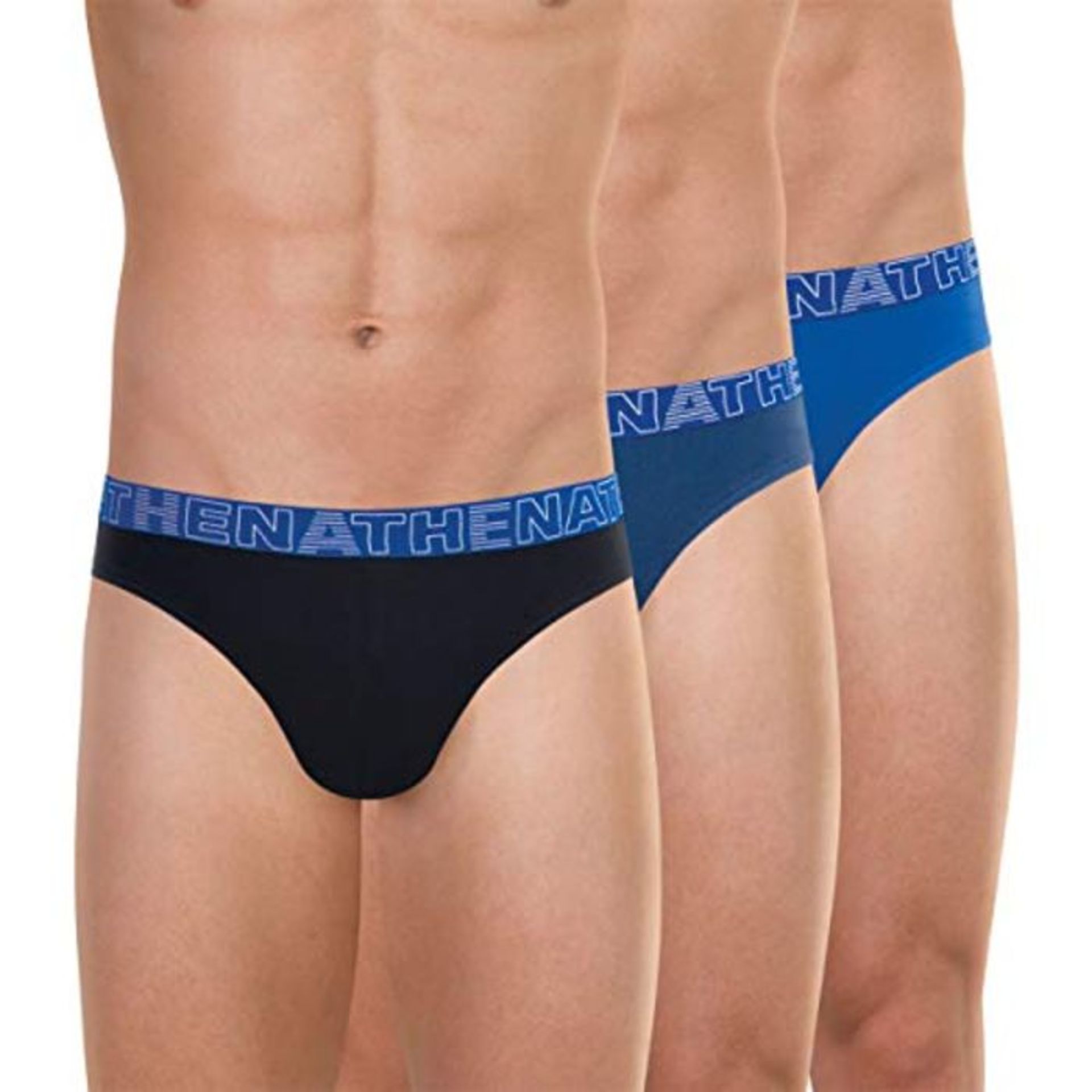 ATHENA Men's Basic Color Knickers, (Noir Marine Bleu 1910), Large (Size: 4) (Pack of 3