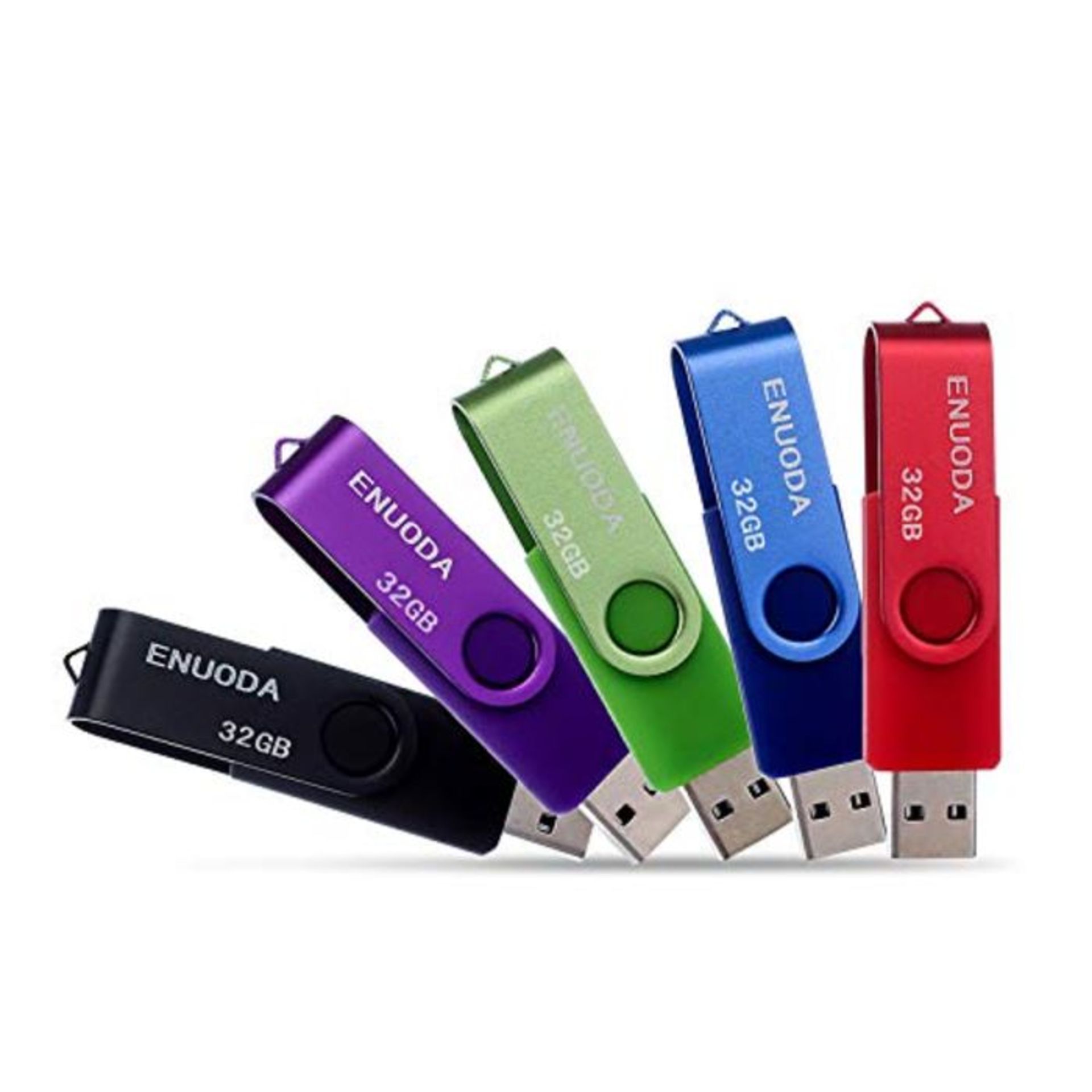 USB Flash Drives 32GB 5 Pack ENUODA USB 2.0 Memory Stick Storage Swivel Design Thumb D