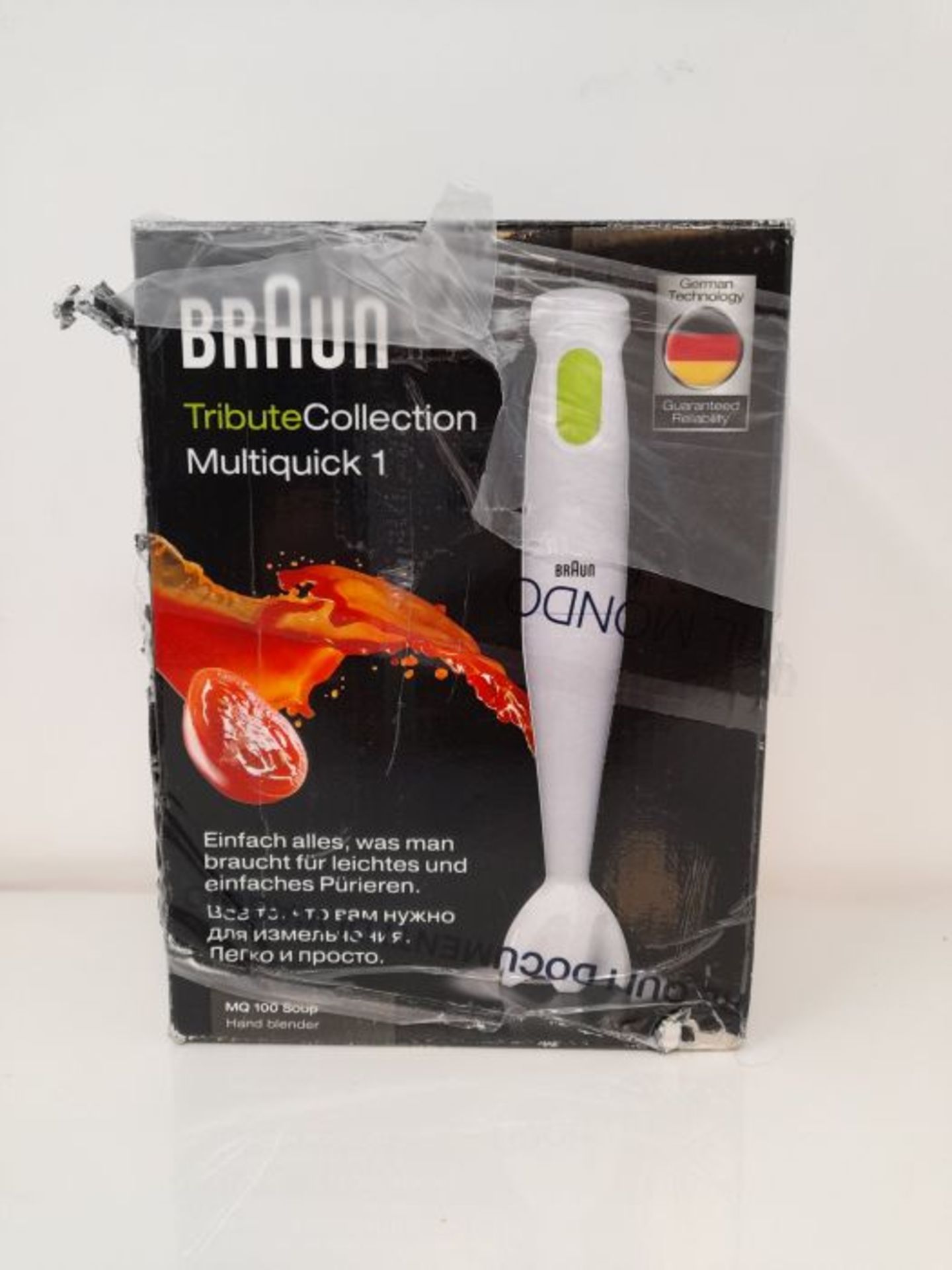 Braun MultiQuick 1 MQ100 Hand Blender, Soup Mixer, Stainless Steel Blades, BPA-Free Pl - Image 2 of 3