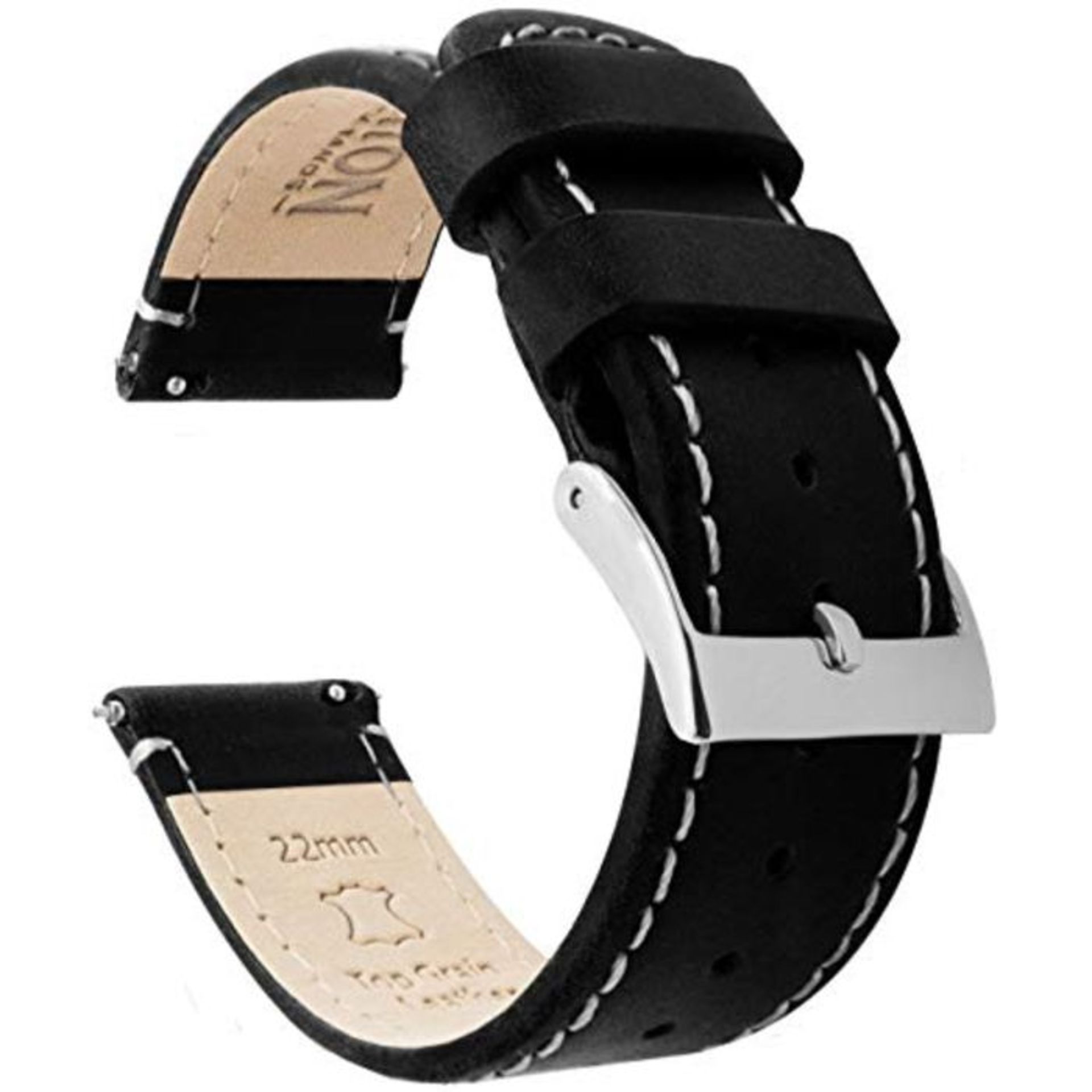 Barton Quick Release Top Grain Leather Watch Band Strap - Choice of Colour & Width - 1