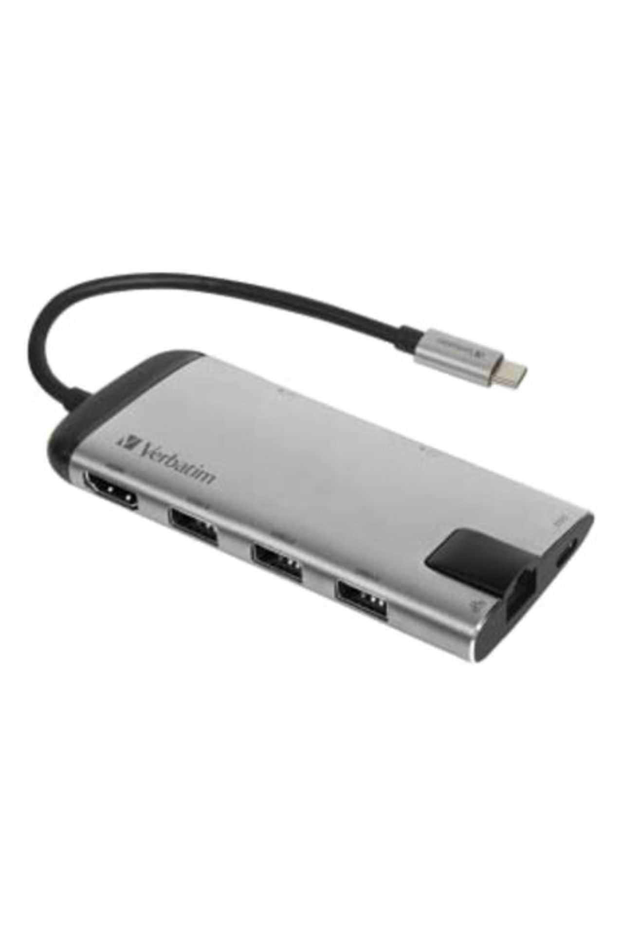 VERBATIM USB-C Multiport-Adapter - USB-C-Hub mit USB-3.0, HDMI-4K, SD/microSD, Gigabit