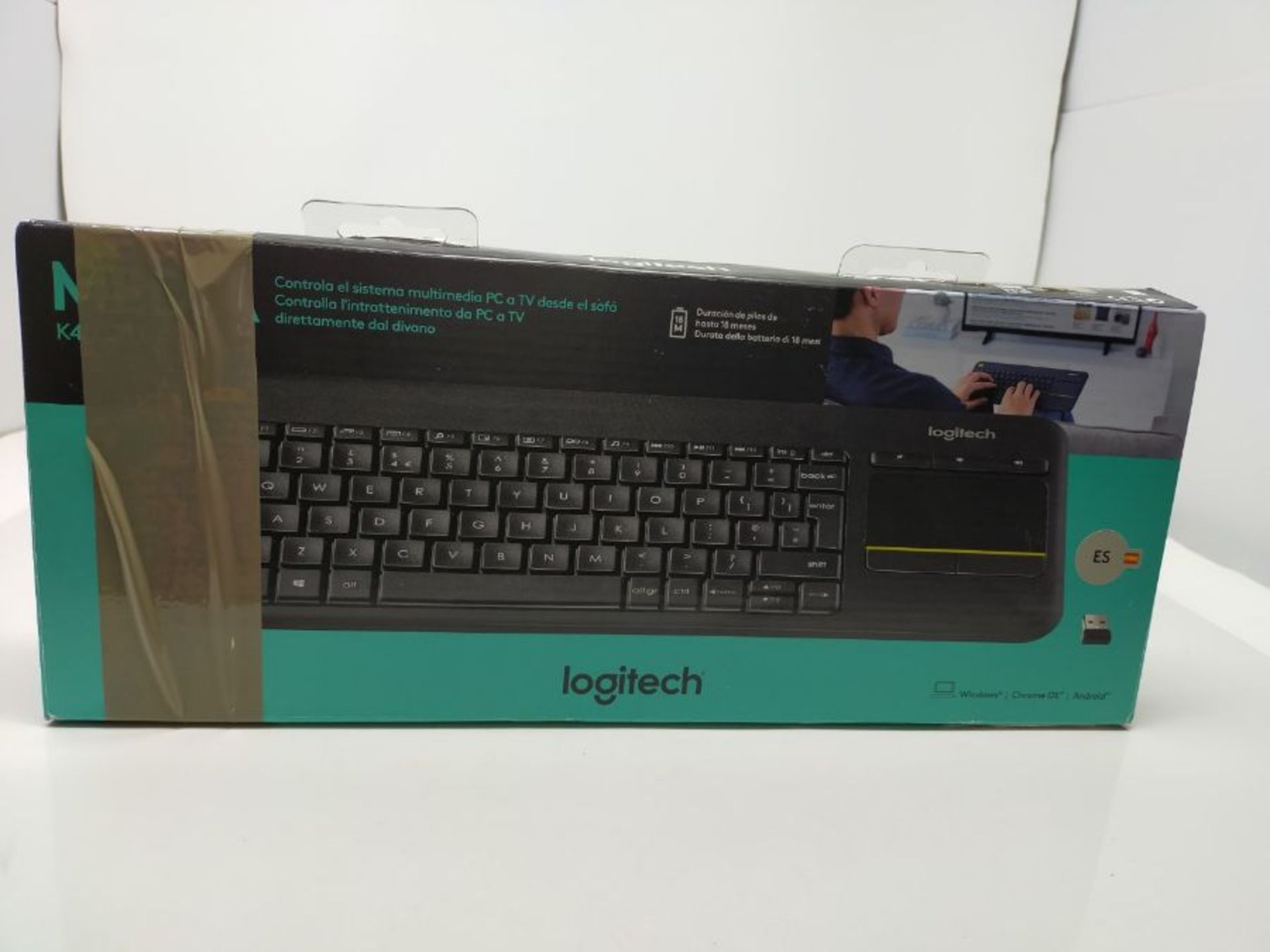 Logitech K400 Teclado TÃ¡ctil InalÃ¡mbrico Plus para TV con un Control Multimedia - Image 2 of 3