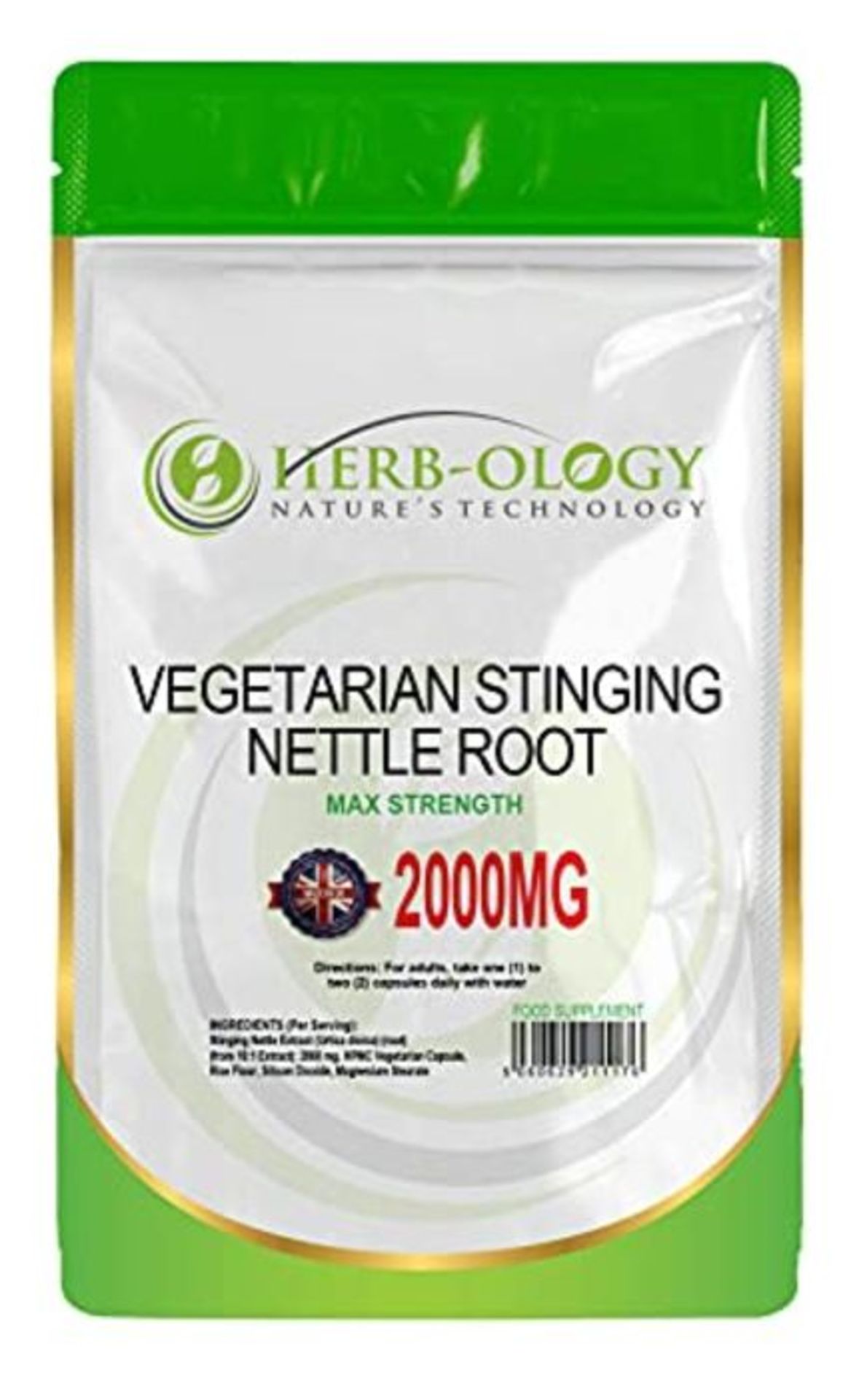 Herb-Ology Stinging Nettle Root Capsules | 120 Nettle Root Capsules (10:1 Extract) 200