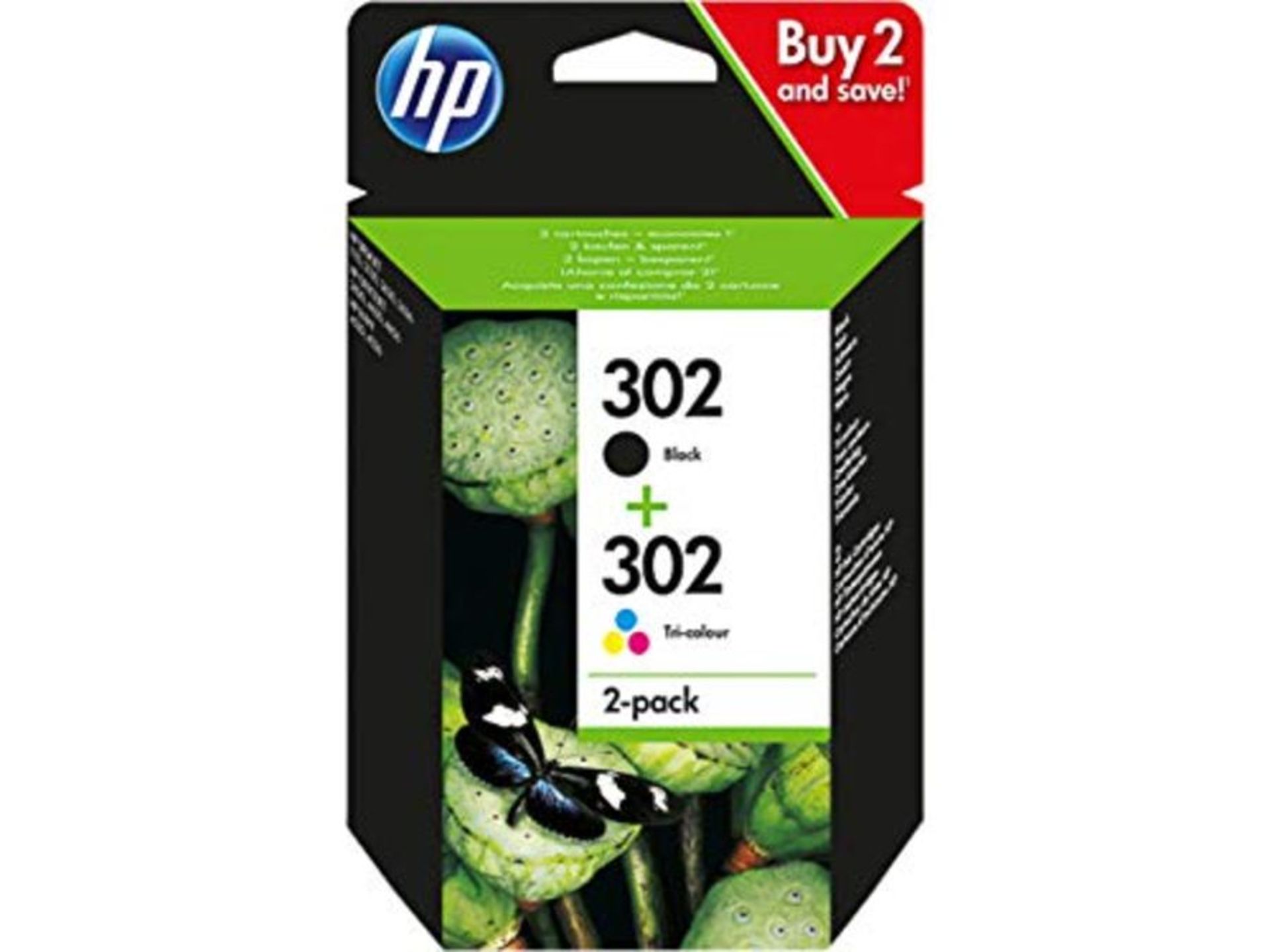 HP Lot de cartouches d'encre d'origine HP Deskjet 2132 F6U65AE 1 x noir F6U66AE 1 x co