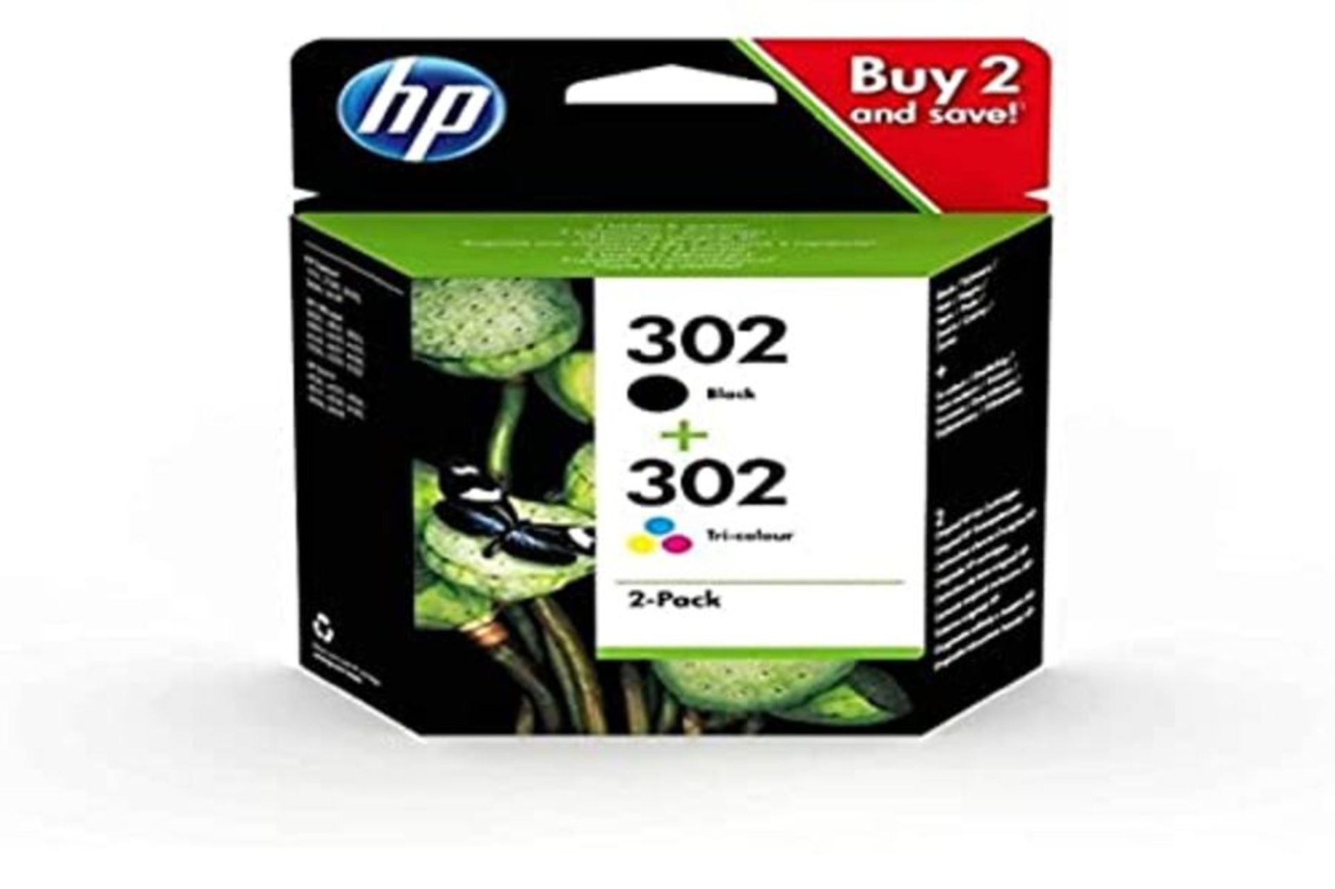 HP X4D37AE 302 Original Ink Cartridges, Black and Tri-colour, Multipack