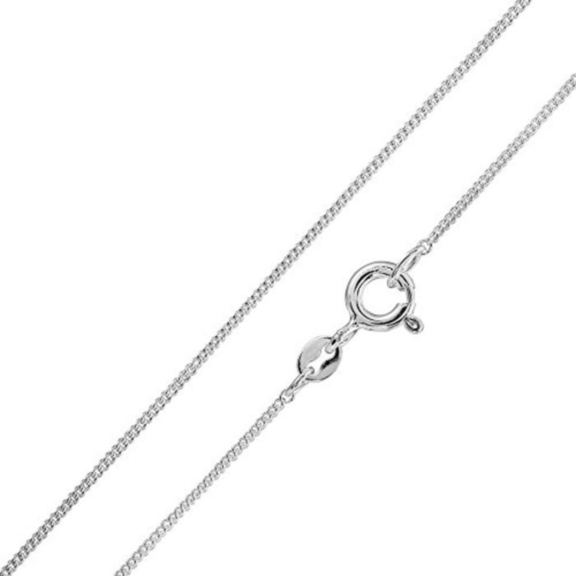 Materia #K32 Jewellery Fine 925 Silver Chain Curb 1 mm - Women?s Necklace Silver in 40