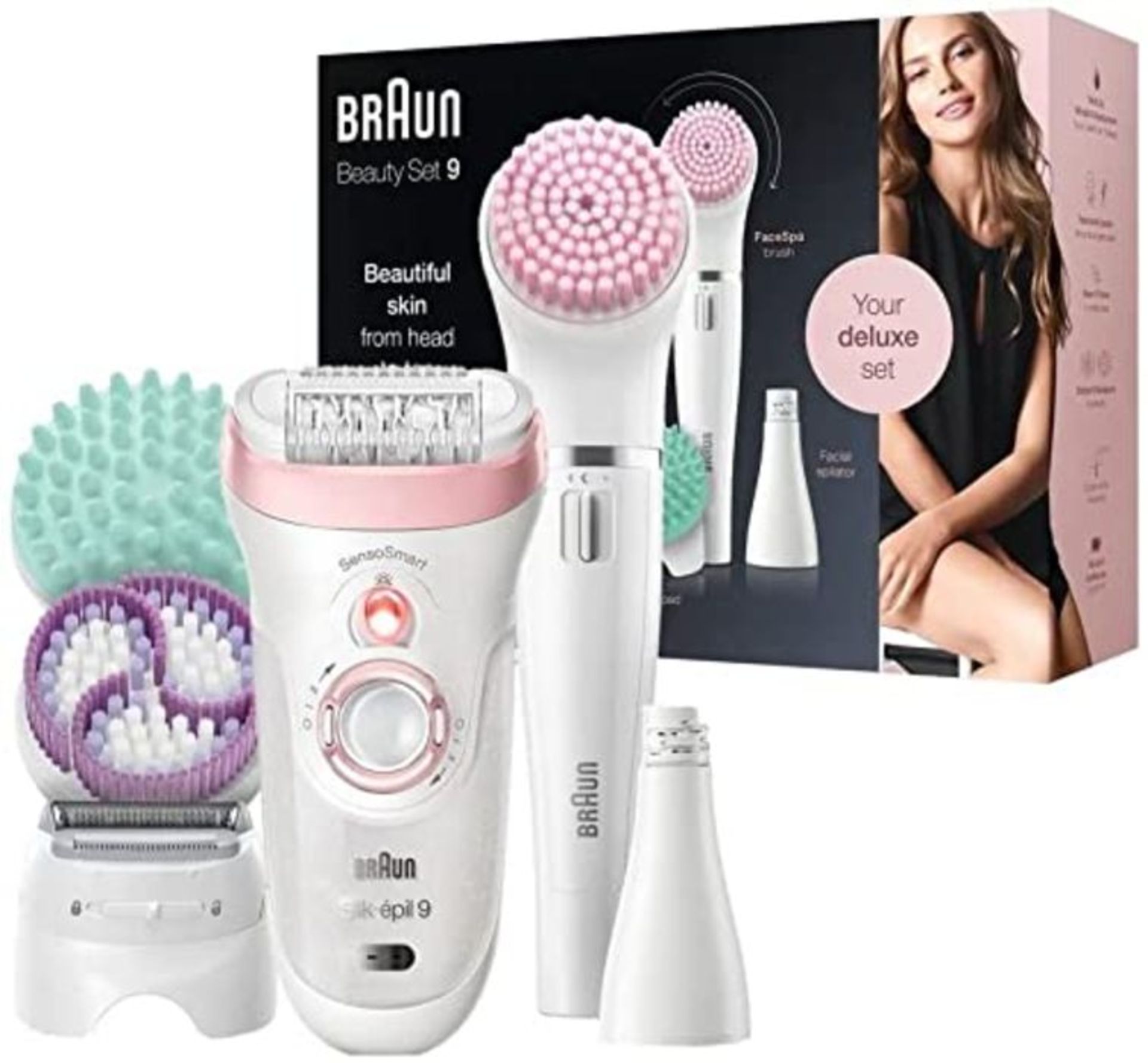 RRP £154.00 Braun Silk-épil Beauty Set 9 9-995 Deluxe 9-in-1 Cordless Wet & Dry Hair Removal - Ep