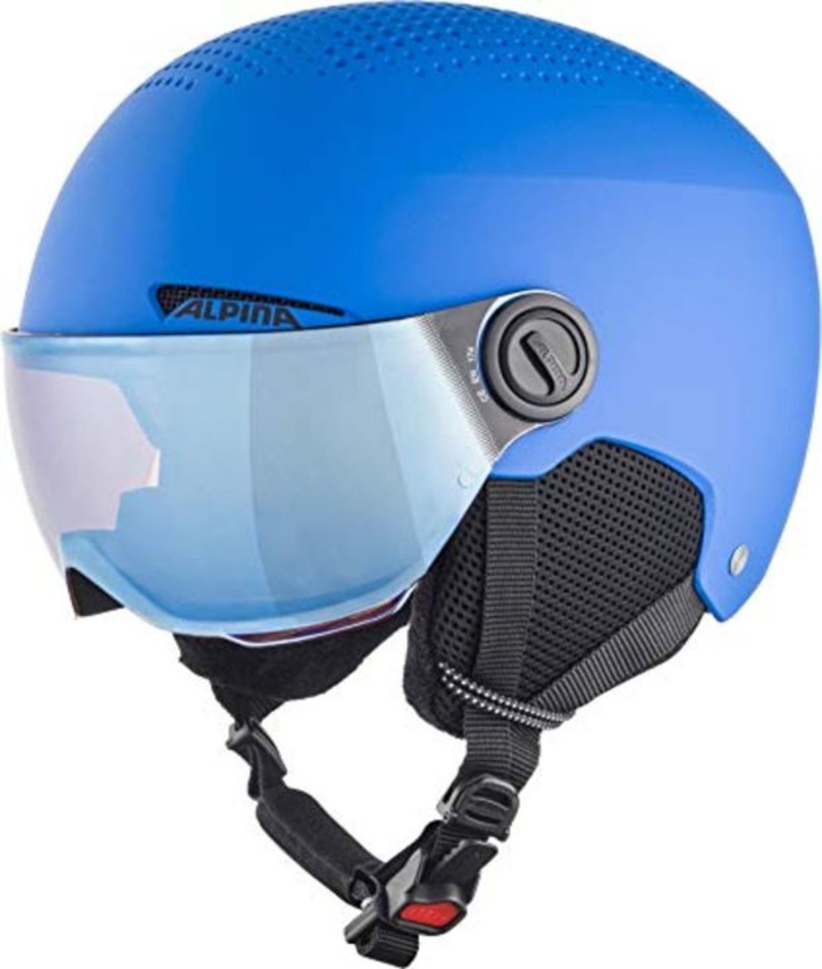 RRP £87.00 ALPINA unisex - children, ZUPO VISOR Q-LITE visor helmet, blue matt, 54-58 cm