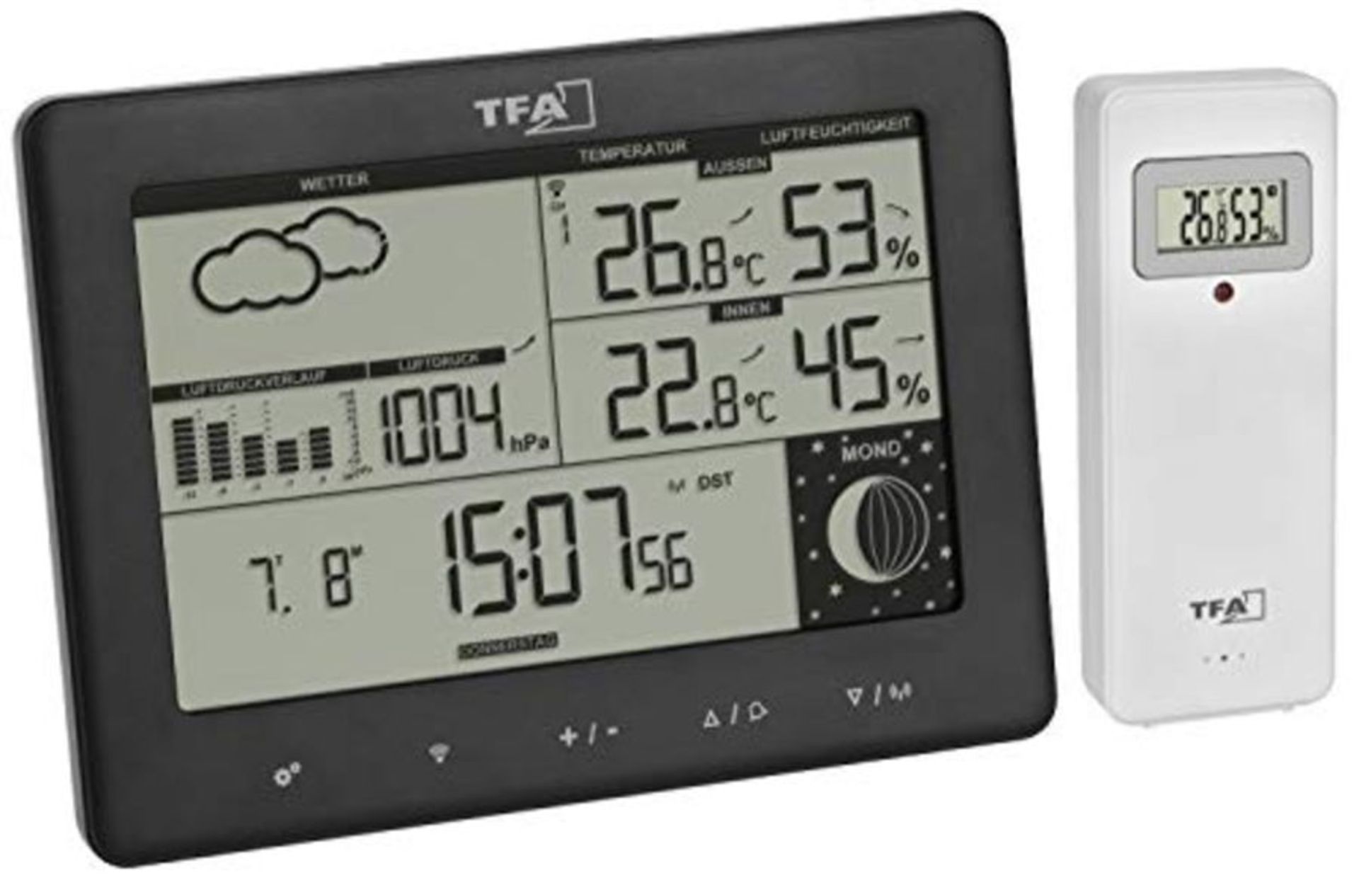 TFA Dostmann Elements 35.1158.01 Wireless Weather Station with Outdoor Transmitter, We