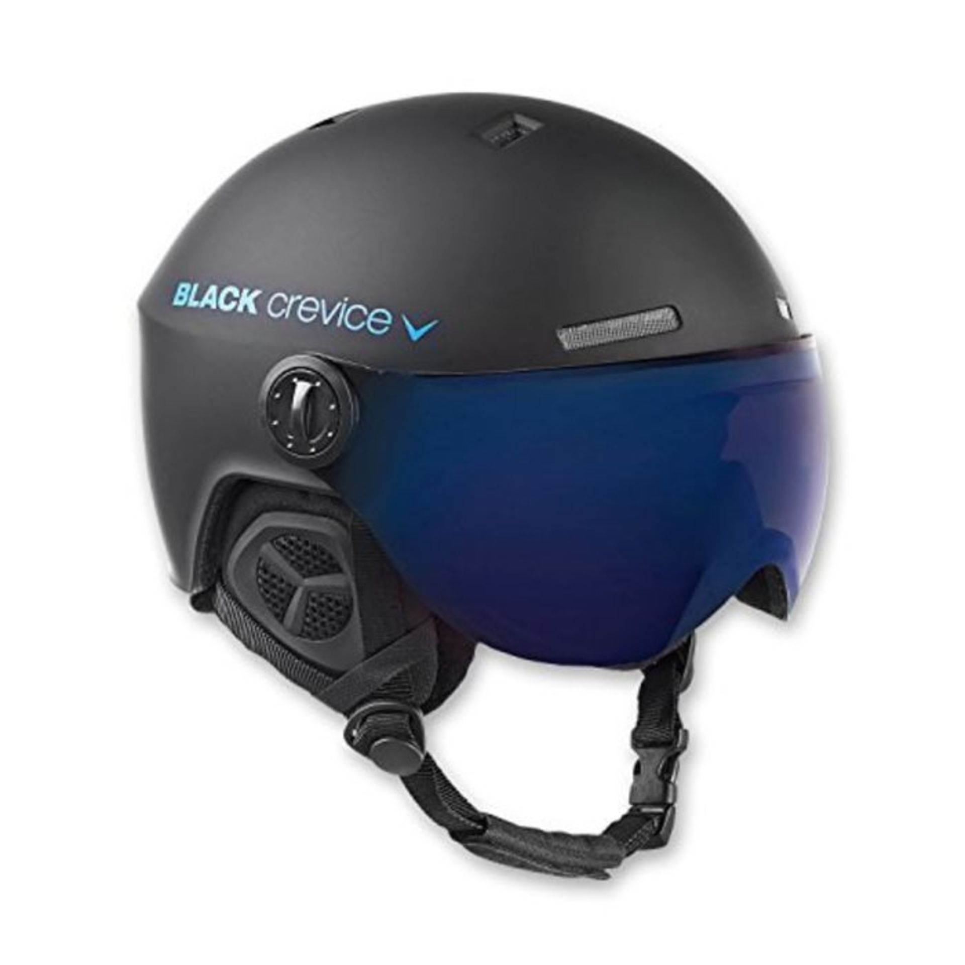 RRP £56.00 Black Crevice Gstaad Ski Helmet black Black/Blue Size:M/L