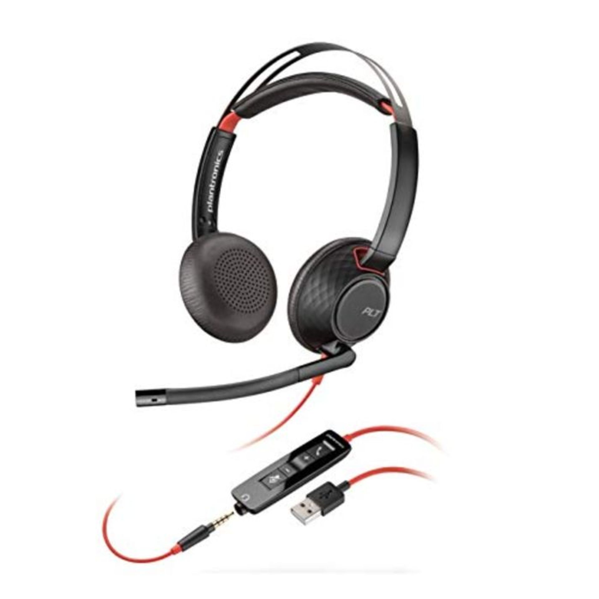 RRP £68.00 Plantronics - Blackwire C5220 - Wired, Dual-Ear (Stereo) Headset with Boom Mic - USB-A