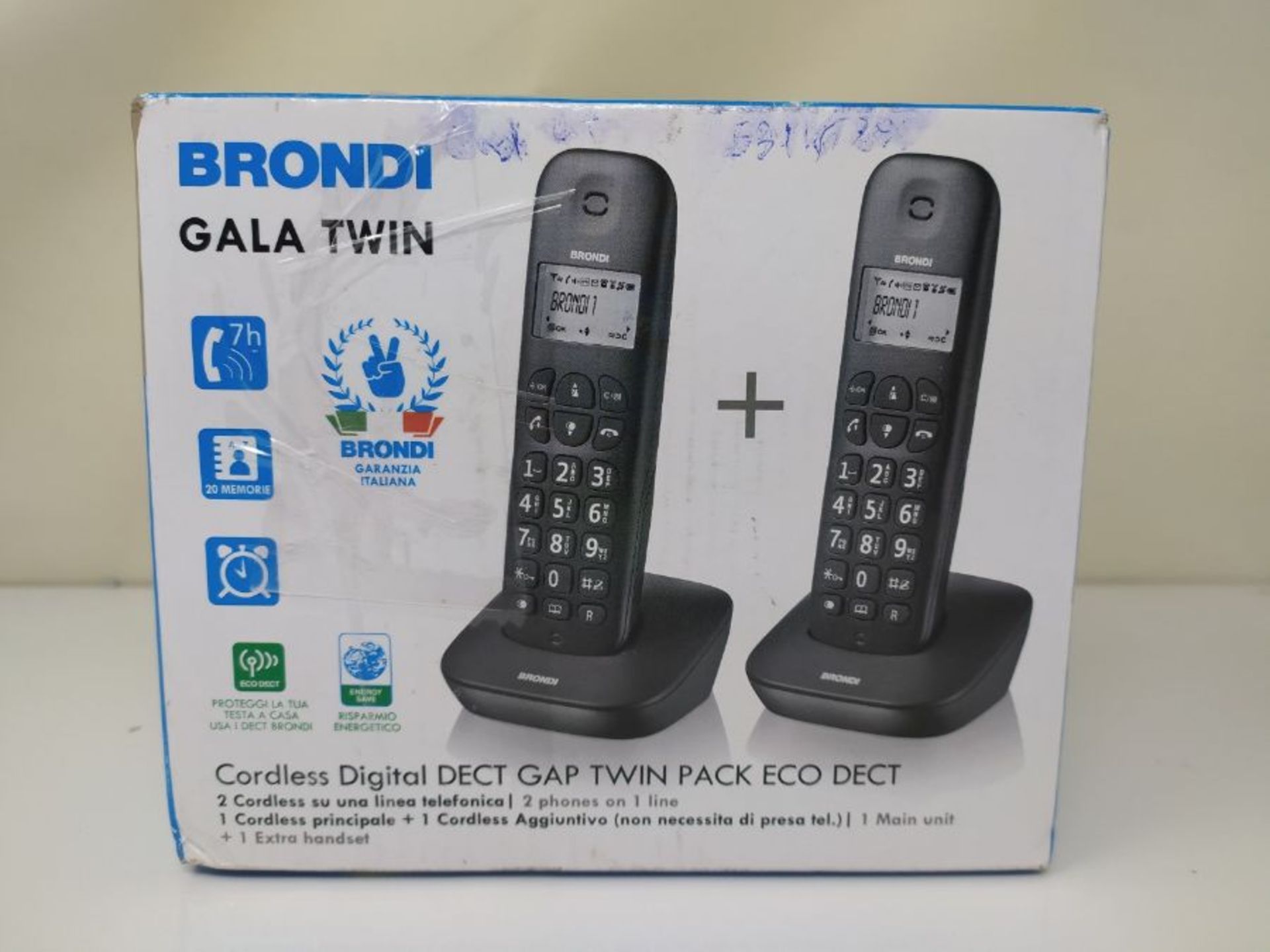 Brondi Gala Twin Telefono Cordless, Funzione ECO DECT, Nero - Image 2 of 3
