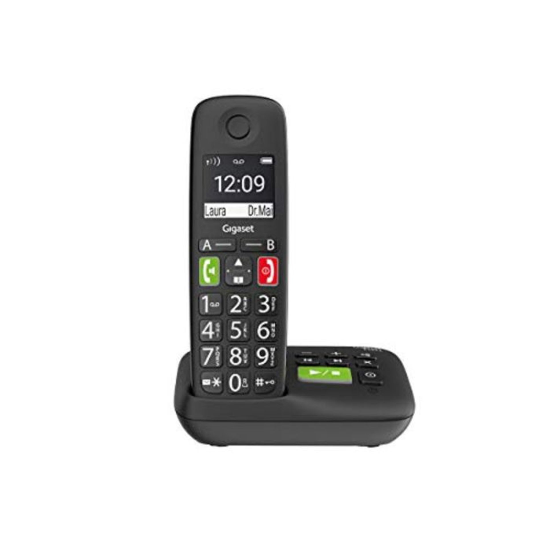 Gigaset E290A - Schnurloses Senioren-Telefon mit Anrufbeantworter und groÃxen Tasten