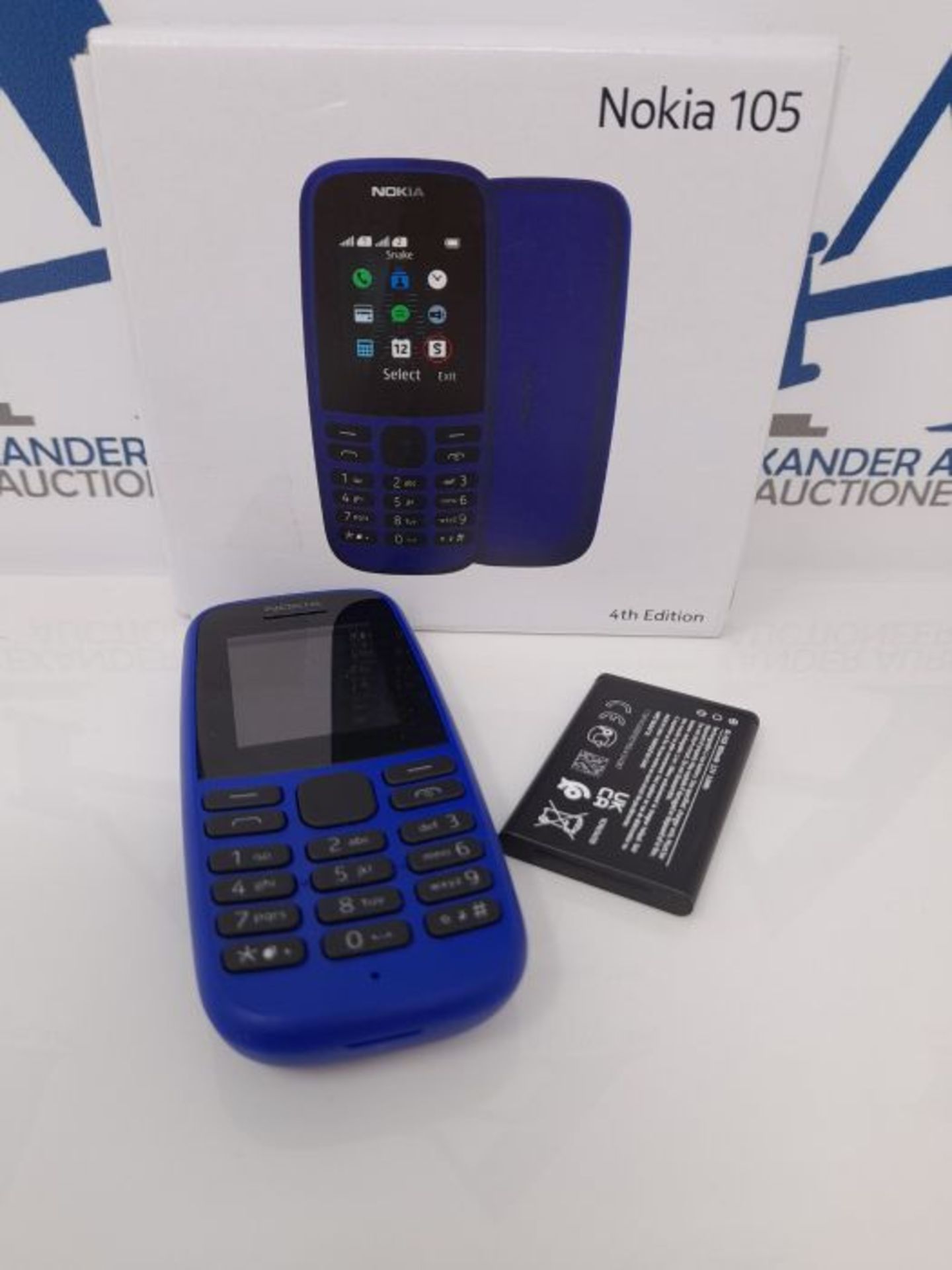 Nokia 105 Mobiltelefon (1, 8 Zoll Farbdisplay, FM Radio, 4 MB ROM, Dual-Sim) Blau, Ver - Image 2 of 3