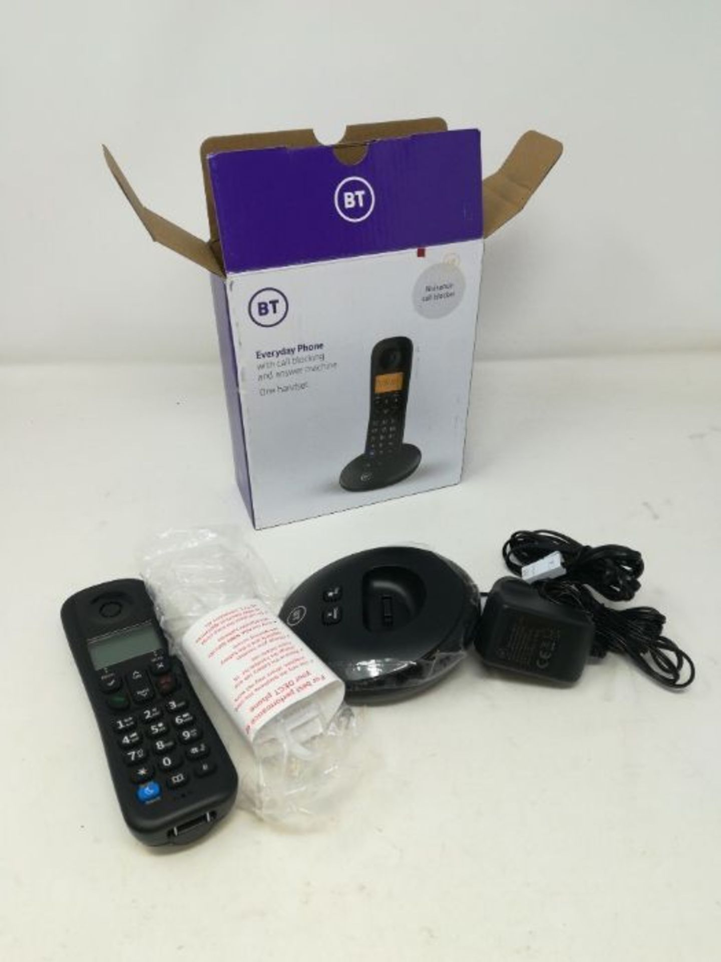 BT Everyday Cordless Home Phone with Basic Call Blocking and Answering Machine, Single - Image 2 of 2