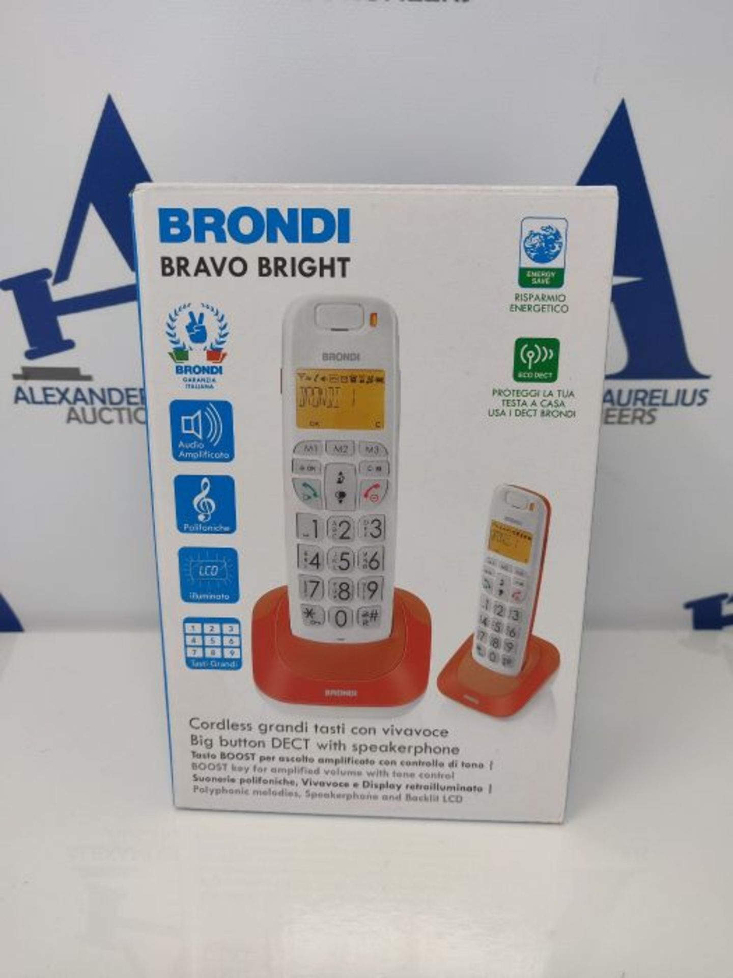 BRONDI Bravo Bright Telefono Cordless, Rosso - Image 2 of 3