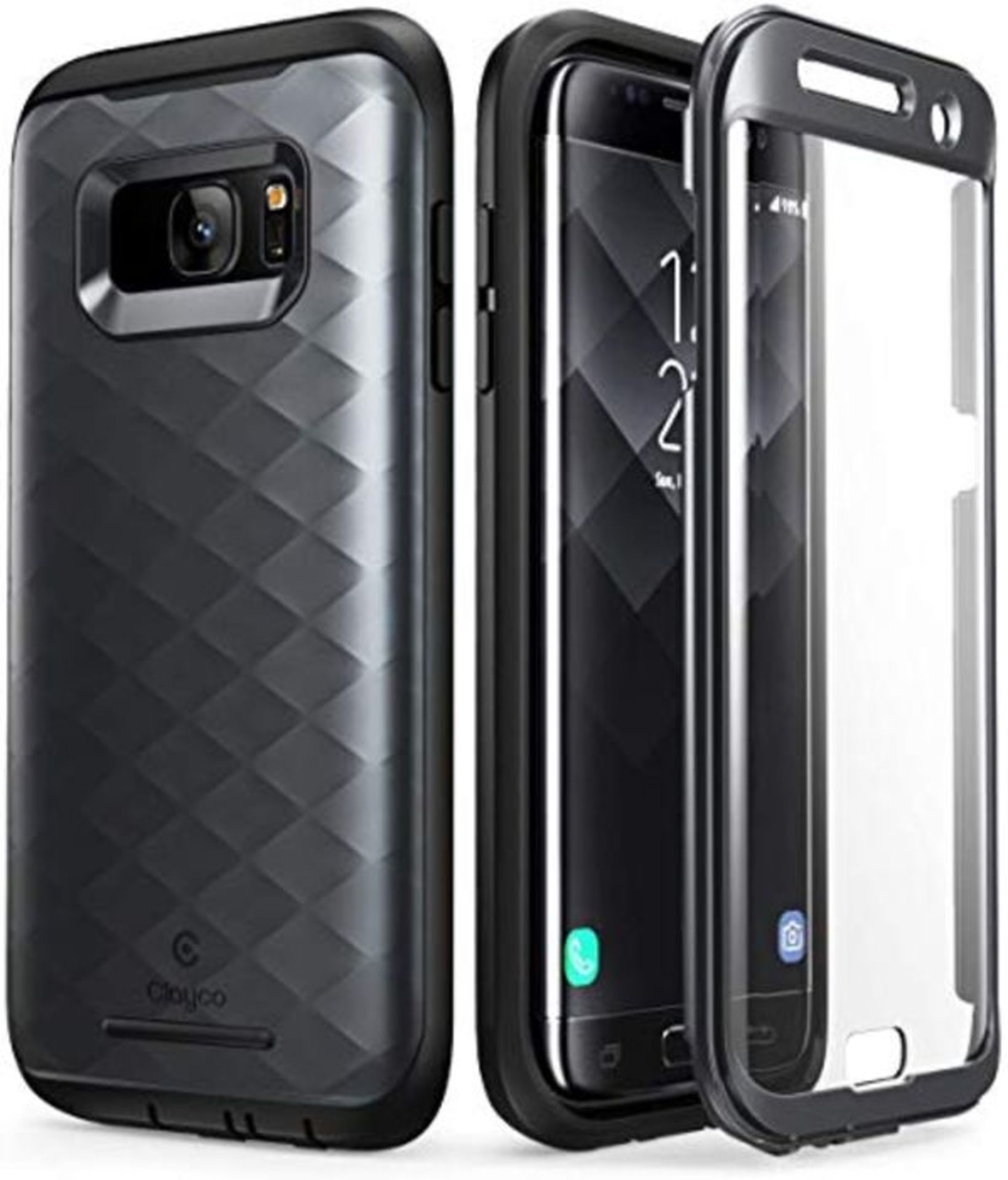 Clayco Galaxy S7 Edge Case, [Hera Series] Full-body Rugged Case with Built-in Screen P