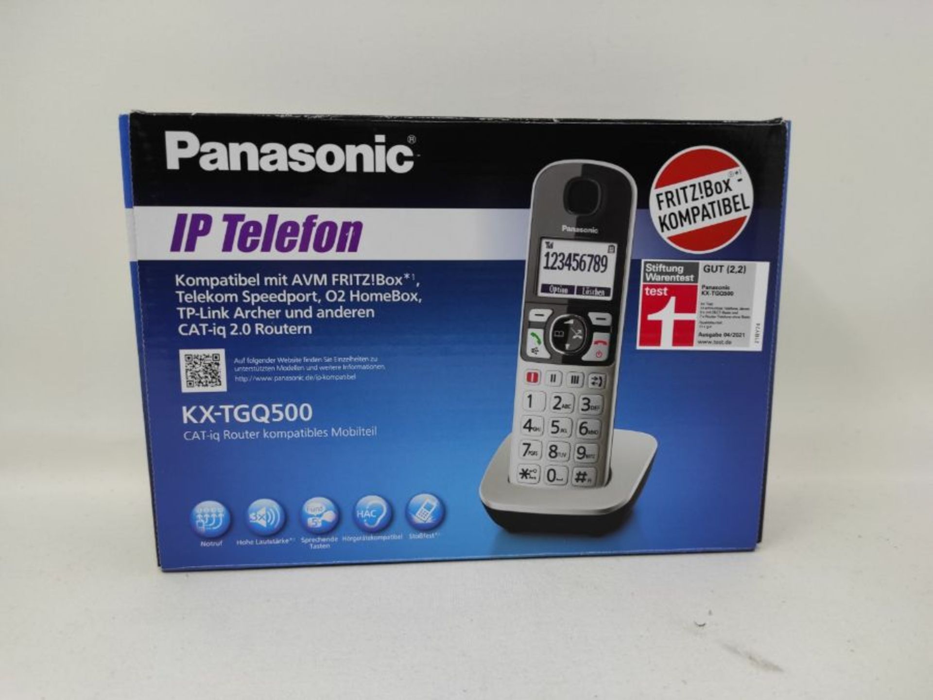 RRP £53.00 Panasonic KX-TGQ500GS Seniorentelefon (DECT IP-Telefon (schnurlos) mit groÃxen Taste - Image 2 of 3