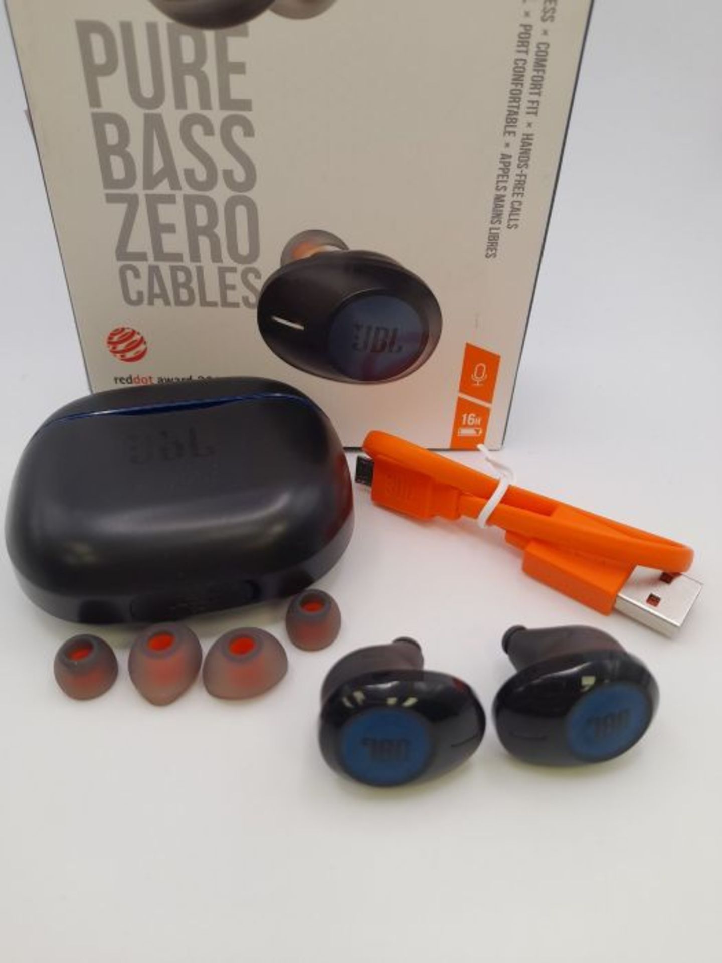 RRP £83.00 JBL Tune 120 - truly wireless in-ear bluetooth headphones in blue - Image 3 of 3