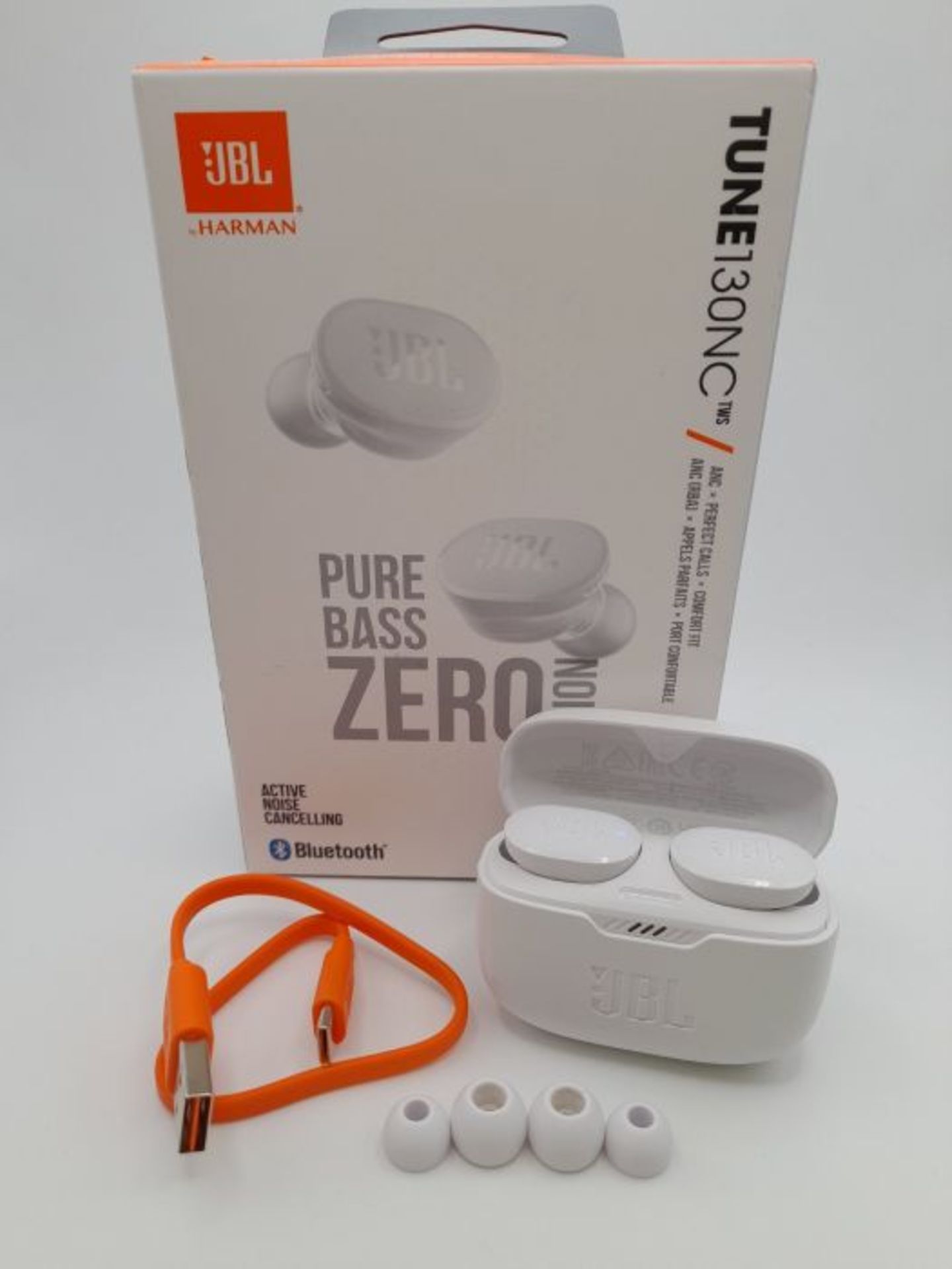 RRP £107.00 JBL Tune 130NC TWS In-Ear Headphones - True Wireless Bluetooth headphones in charging - Image 2 of 3