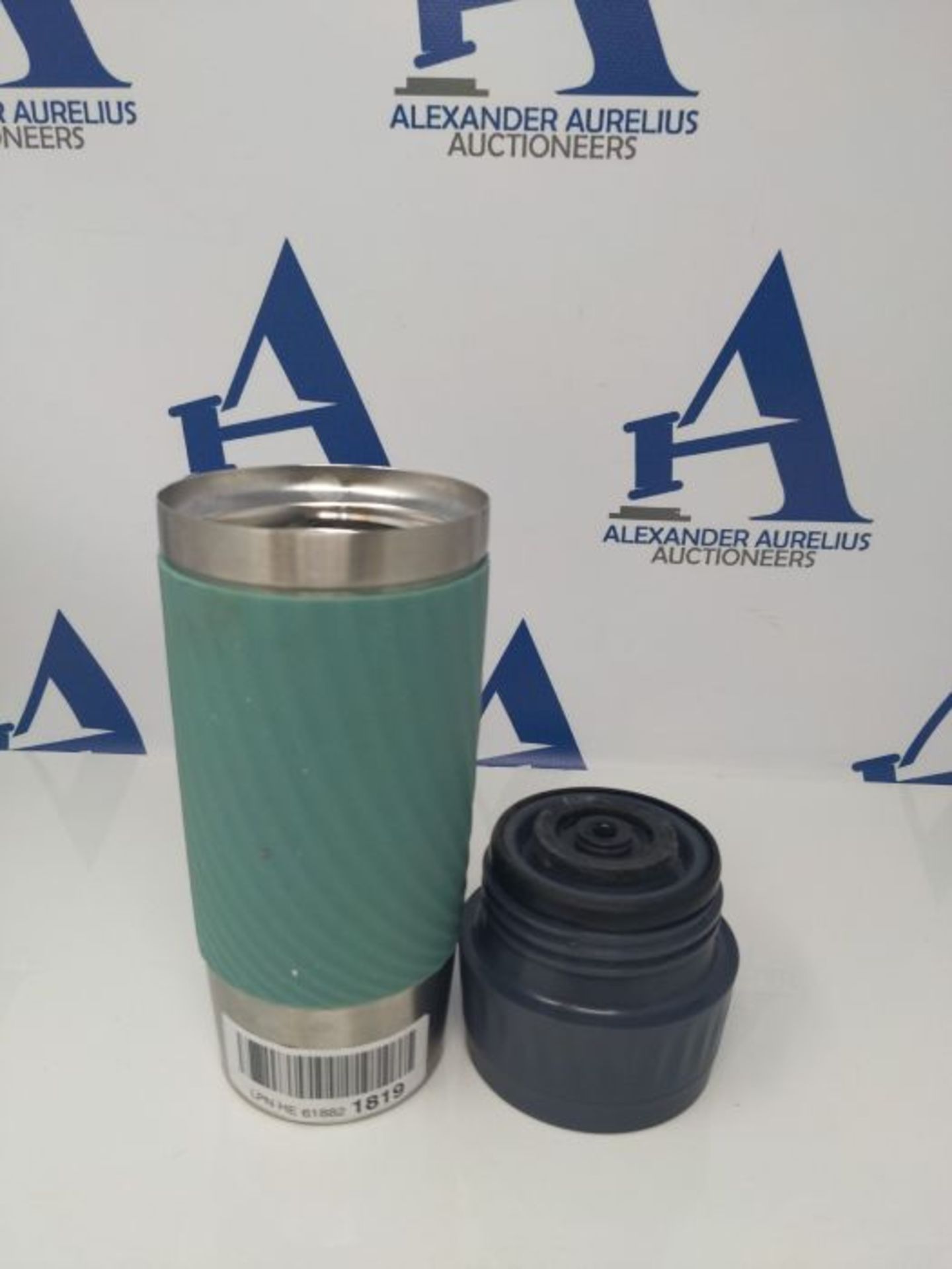 Emsa Easy Twist Travel Mug, Stainless Steel Plastic Silicone, Petrol, 360 ml - Image 3 of 3