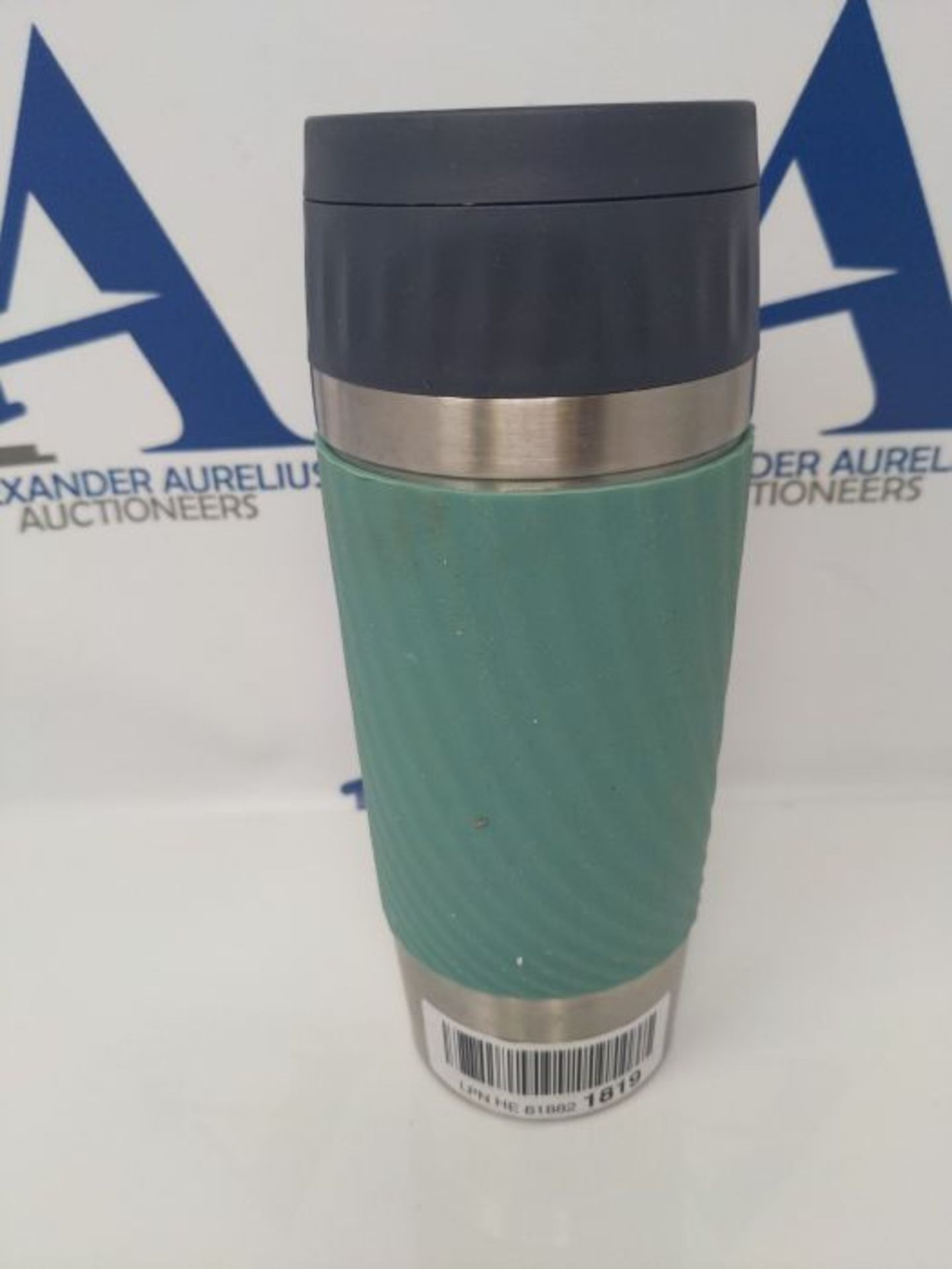 Emsa Easy Twist Travel Mug, Stainless Steel Plastic Silicone, Petrol, 360 ml - Image 2 of 3