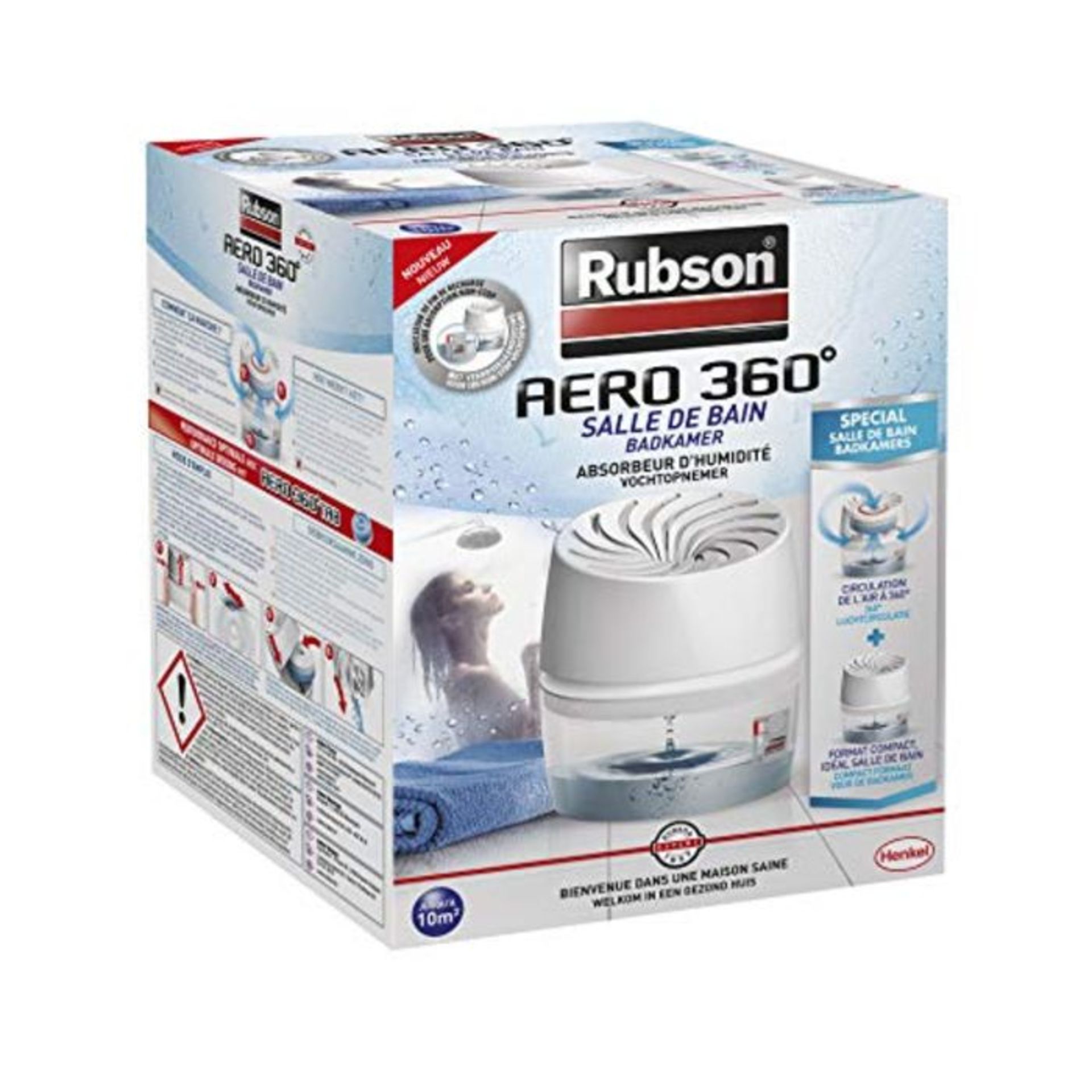 Rubson Aero 360° Special Bathroom Humidity Absorber, Dehumidifier, Anti-Odour, Moistu