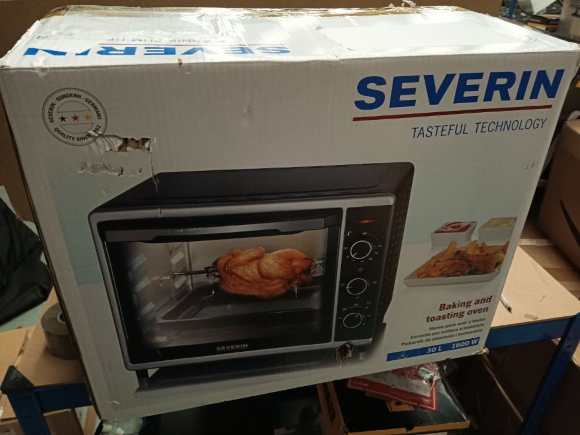 RRP £128.00 Severin Mini electric oven with hot air and grill functions with 1600 W of power 2056, - Image 3 of 3