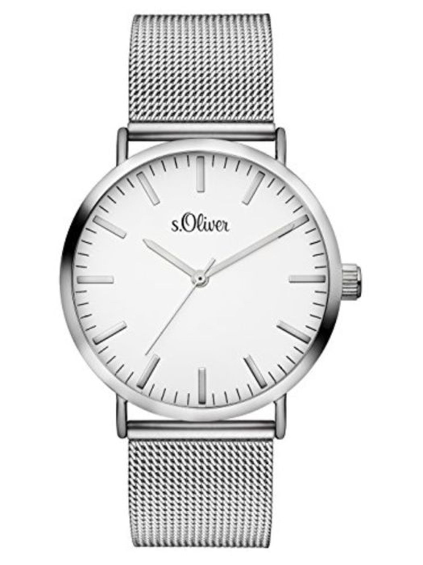 s.Oliver Damen Analog Quarz Armbanduhr mit Edelstahlarmband SO-3145-MQ