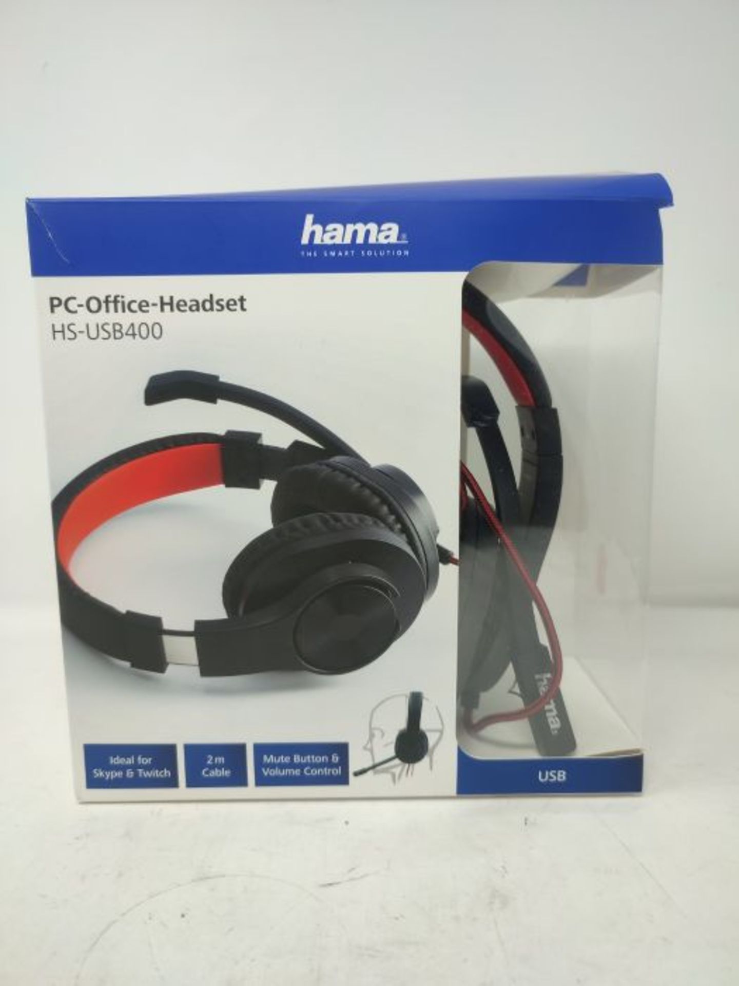 Hama USB Headset, Over Ear Headphones with Microphone (Headset with Volume Control and - Image 2 of 3
