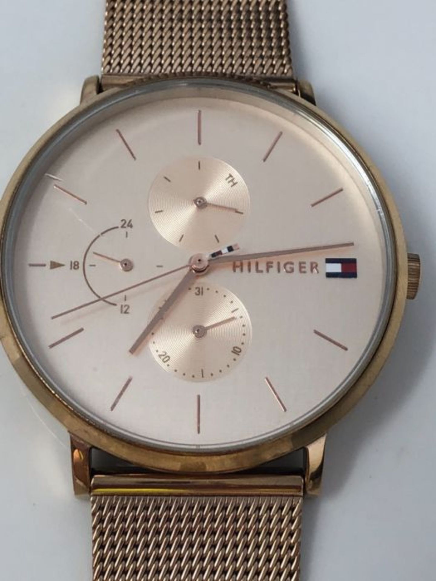 RRP £119.00 Tommy Hilfiger Damen Multi Zifferblatt Quarz Uhr mit RosÃ©gold Armband 1781944 - Image 3 of 3