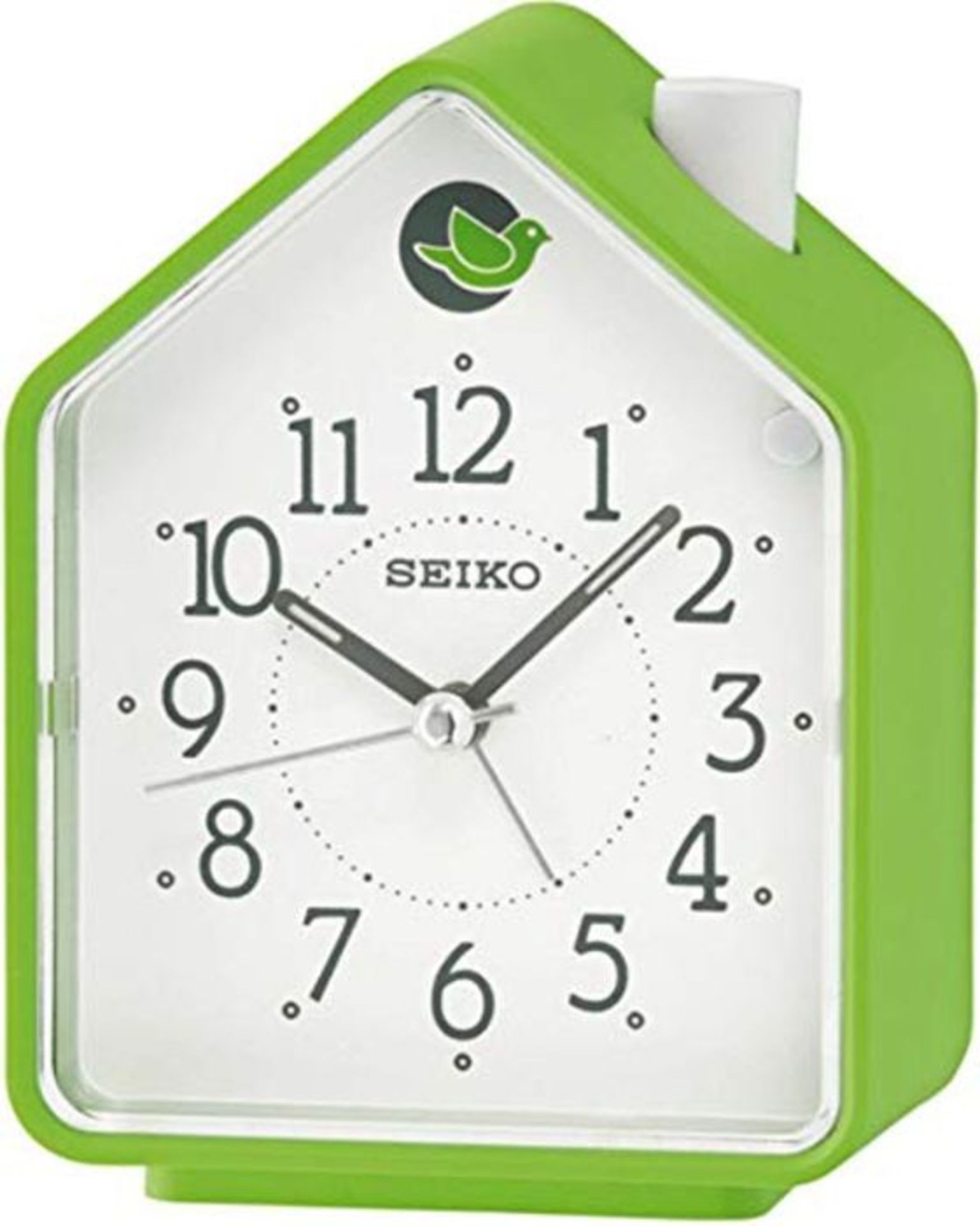 Seiko Bird House Analogue Alarm Clock Green Plastic - QHP002M