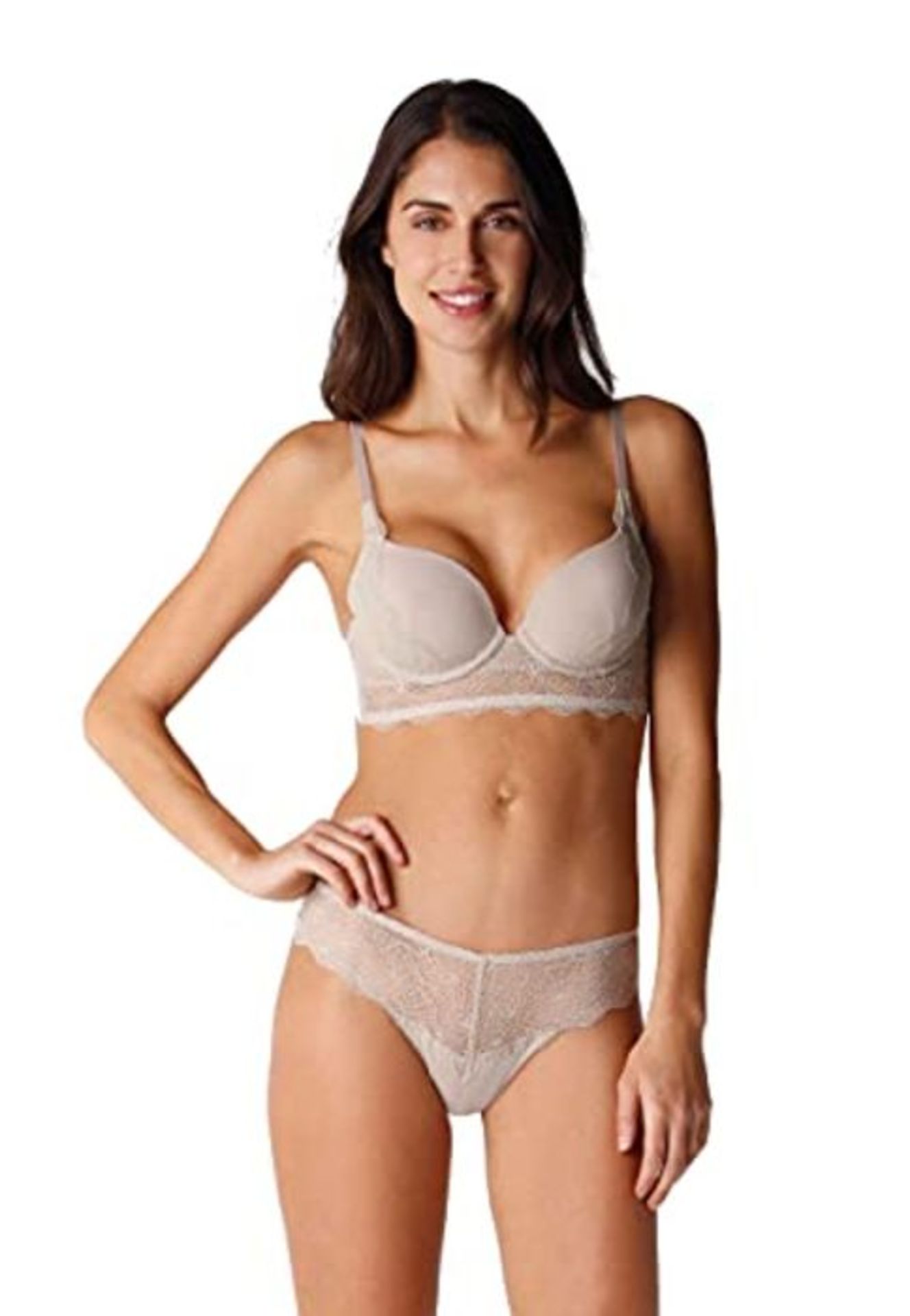 Lovable Women's Trendy Lace Padded Bra, Sabbia, 42 C