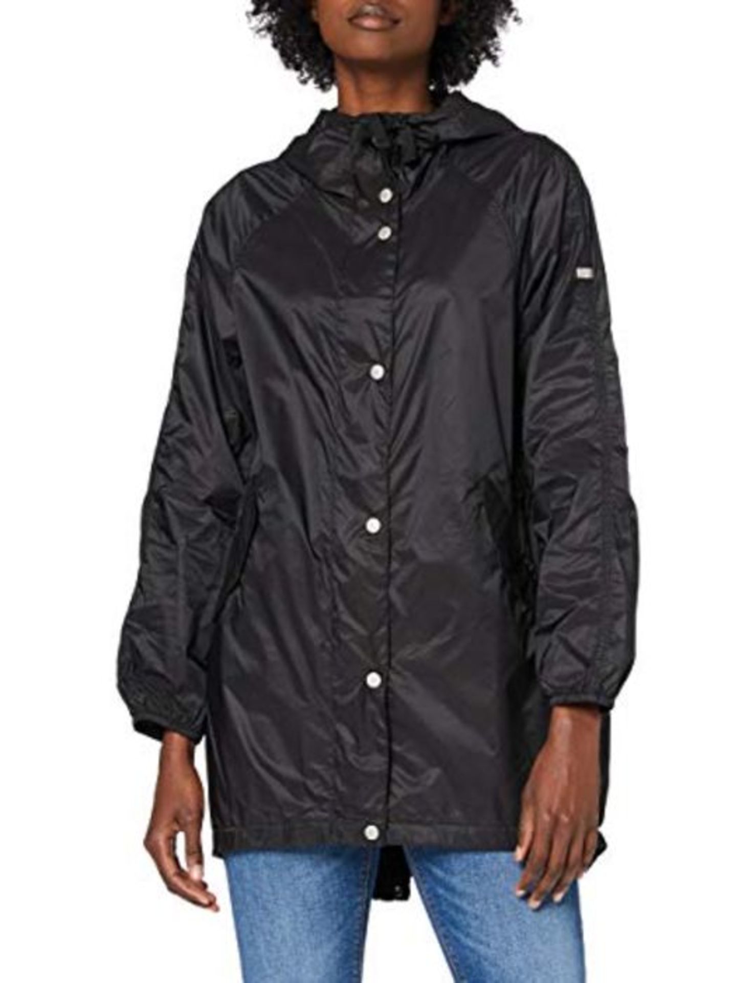 Superdry Women's Ls Essentials Nylon Rookie Parka, Black (Black A), L (Size:14)