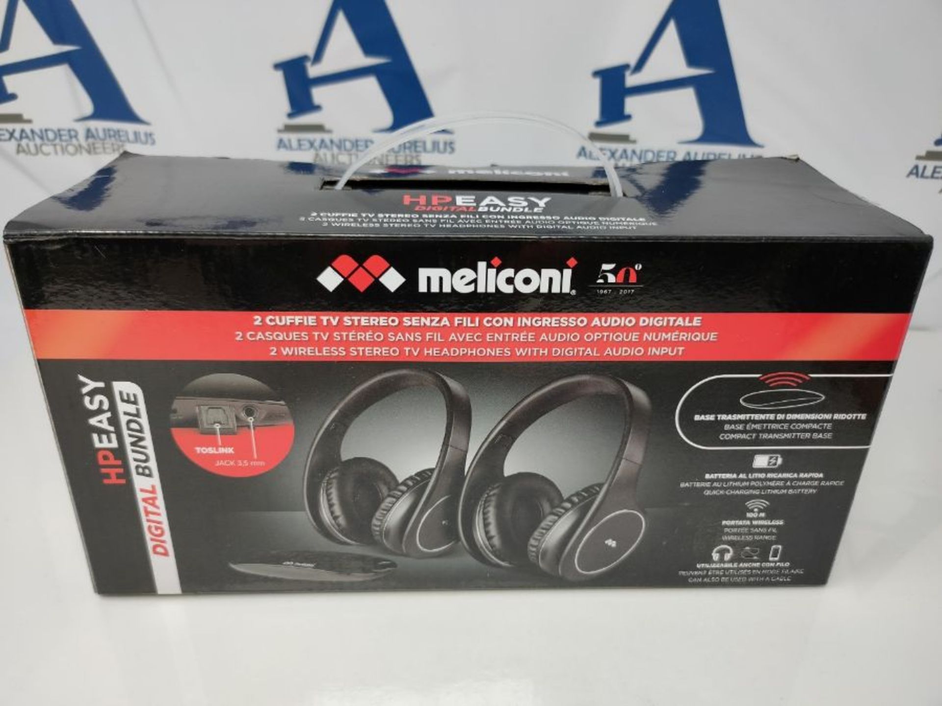 RRP £94.00 Meliconi HP Easy Digital Bundle, 2 drahtlose Stereo-TV-Headsets, 100% digital, mit ana - Image 2 of 3