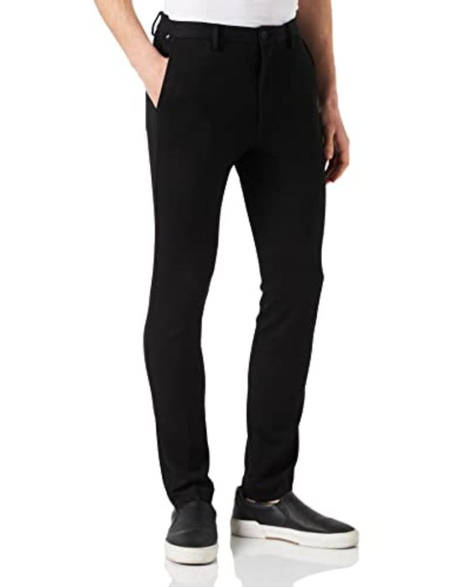 RRP £119.00 Tommy Hilfiger Bleecker MDRN Chino Jersey Pantalons, Black, 28W / 30L Homme