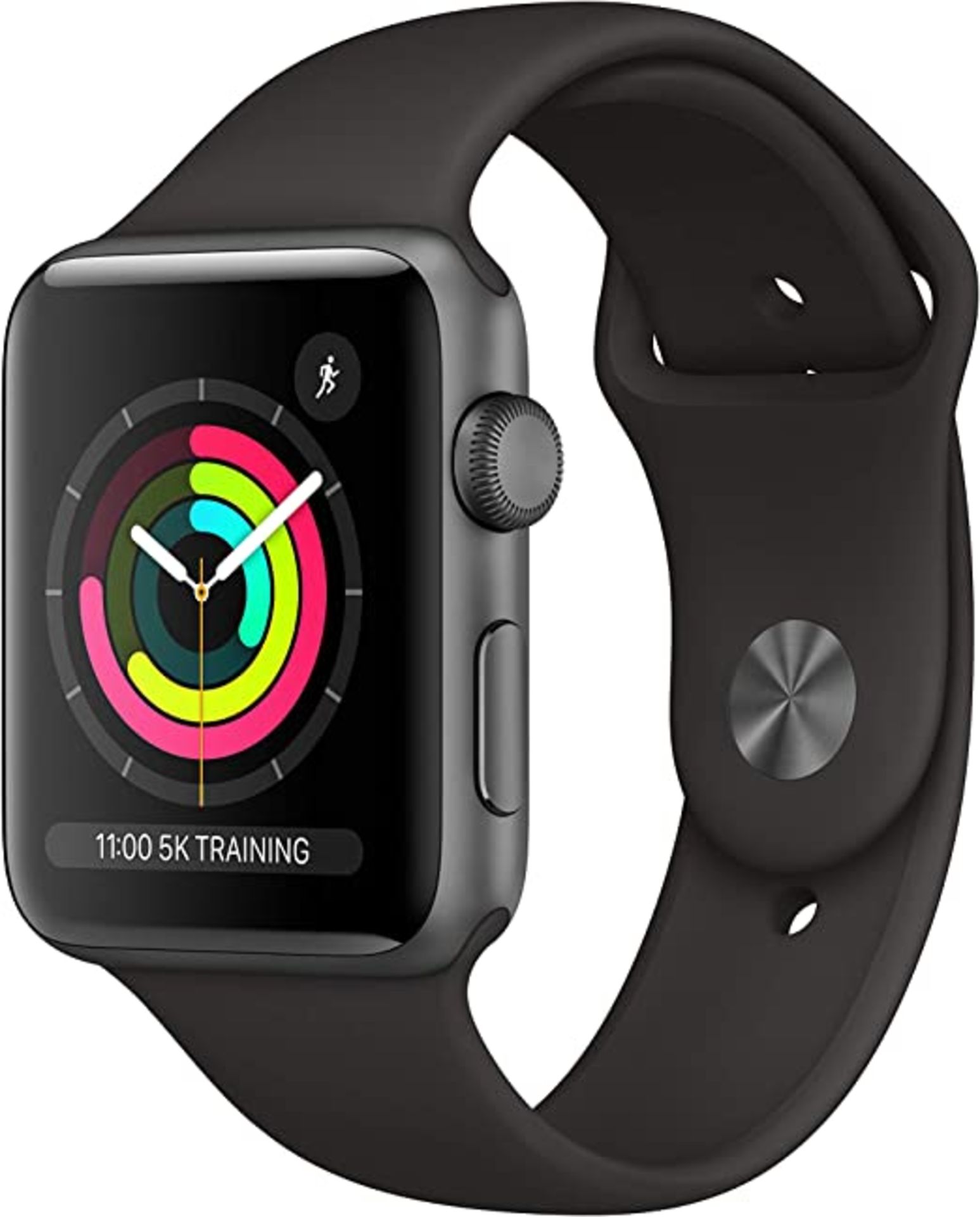 RRP £208.00 Apple Watch Series 3 (GPS, 42mm) - Space Grey Aluminum Case with Black Sport Band