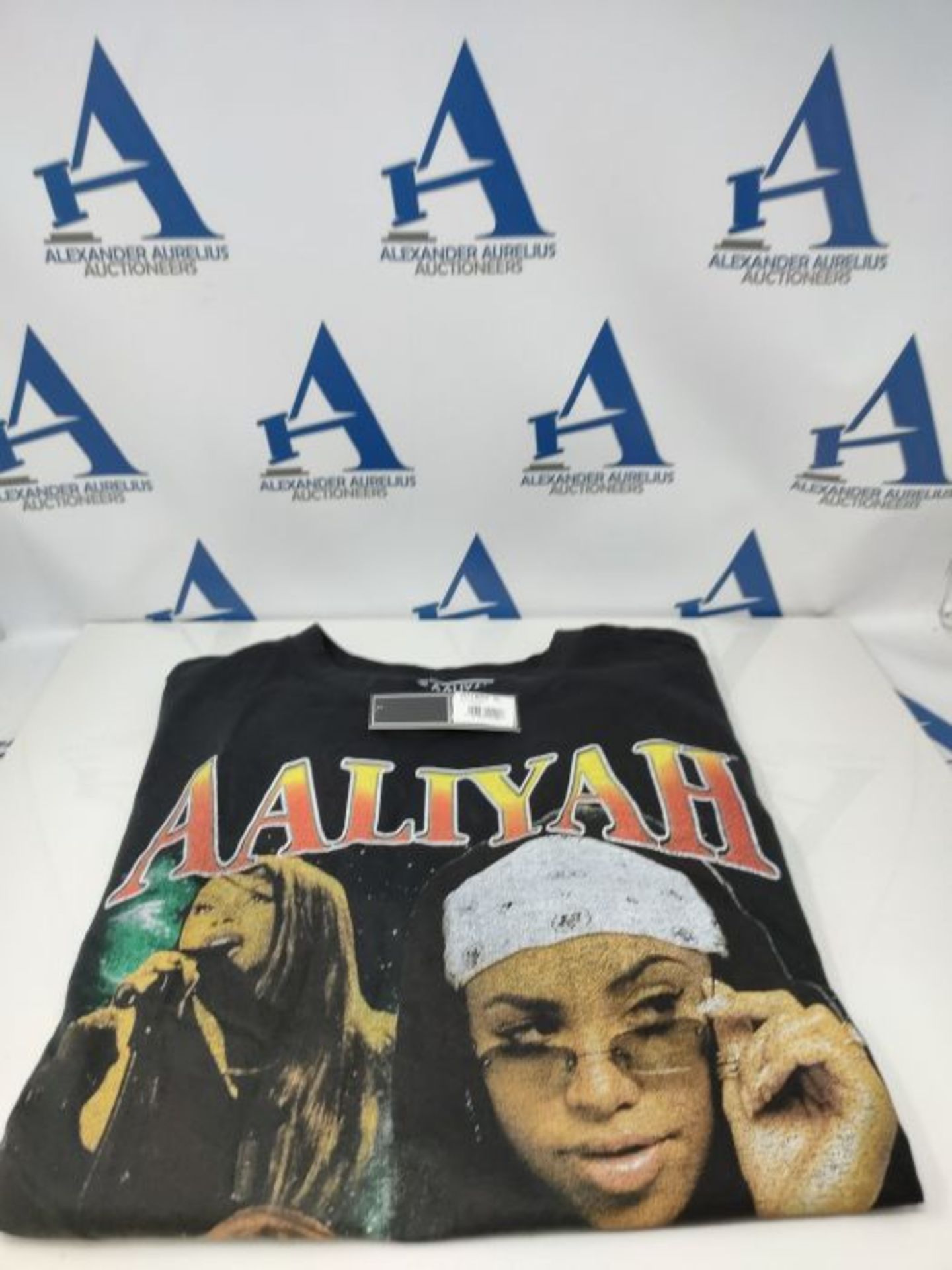Mister Tee Men's Aaliyah Retro Oversize Tee T-Shirt, Black, XL - Image 2 of 3