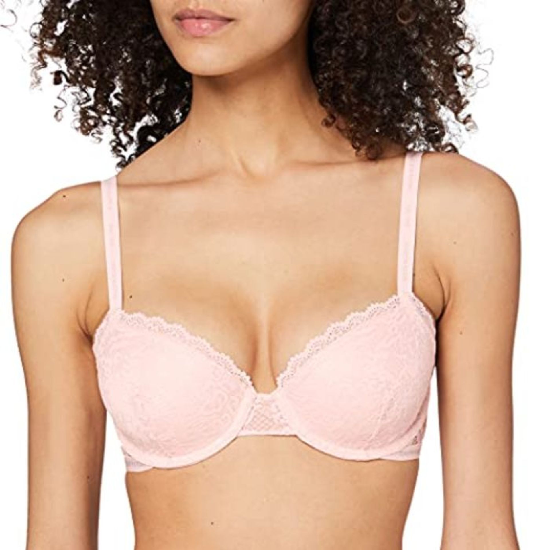 Calvin Klein Women's Lightly Lined Balcon Balconette Bra, Barely Pink, 34C