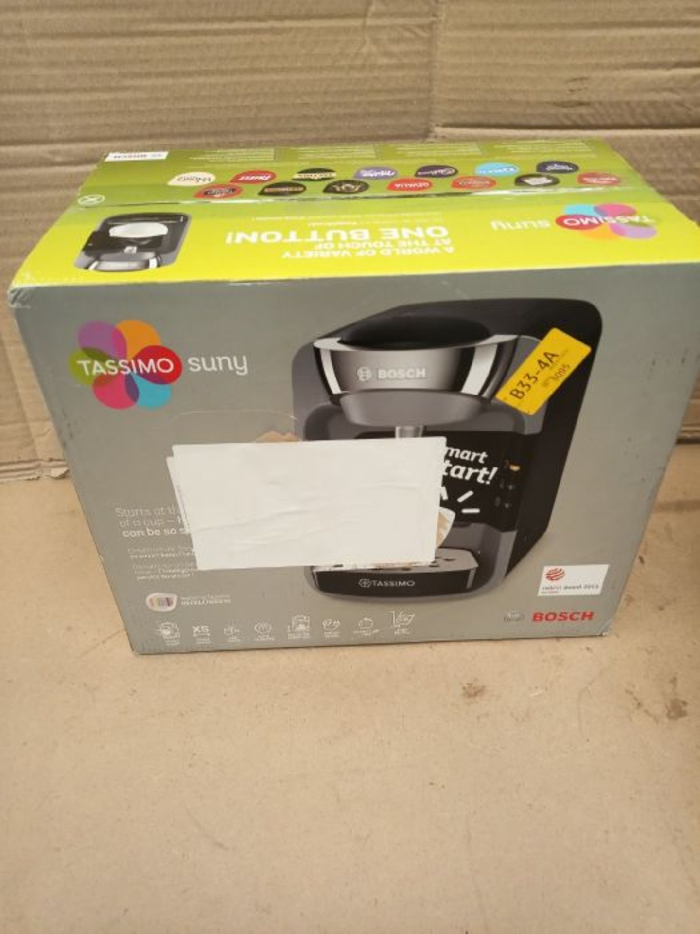 RRP £56.00 Bosch Tassimo Suny TAS3202 Capsule Machine, Stainless Steel, 1300 W, Midnight Black/An - Image 2 of 3