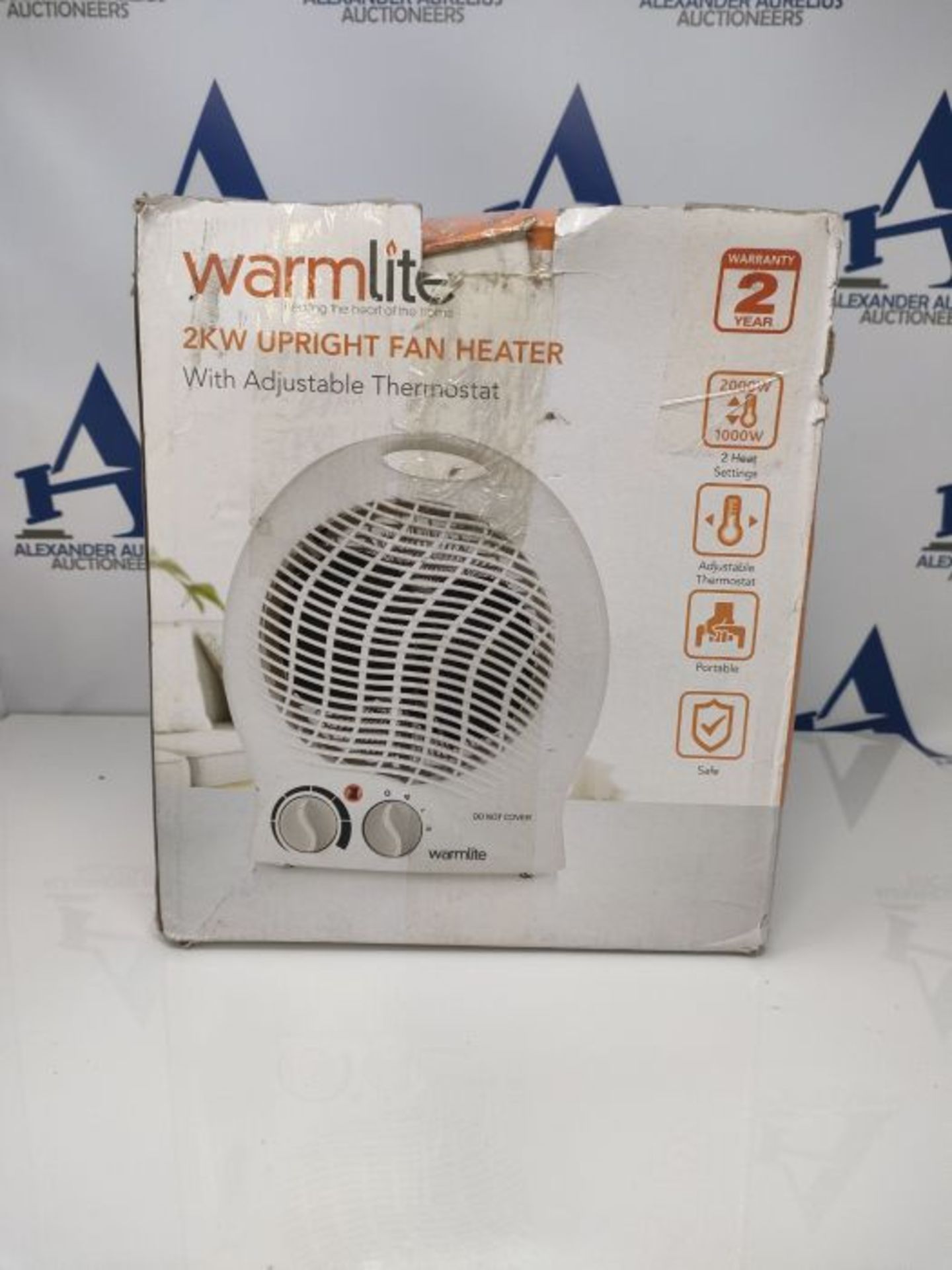 Warmlite WL44002 Thermo Fan Heater with 2 Heat Settings and Overheat Protection, 2000W - Image 2 of 3