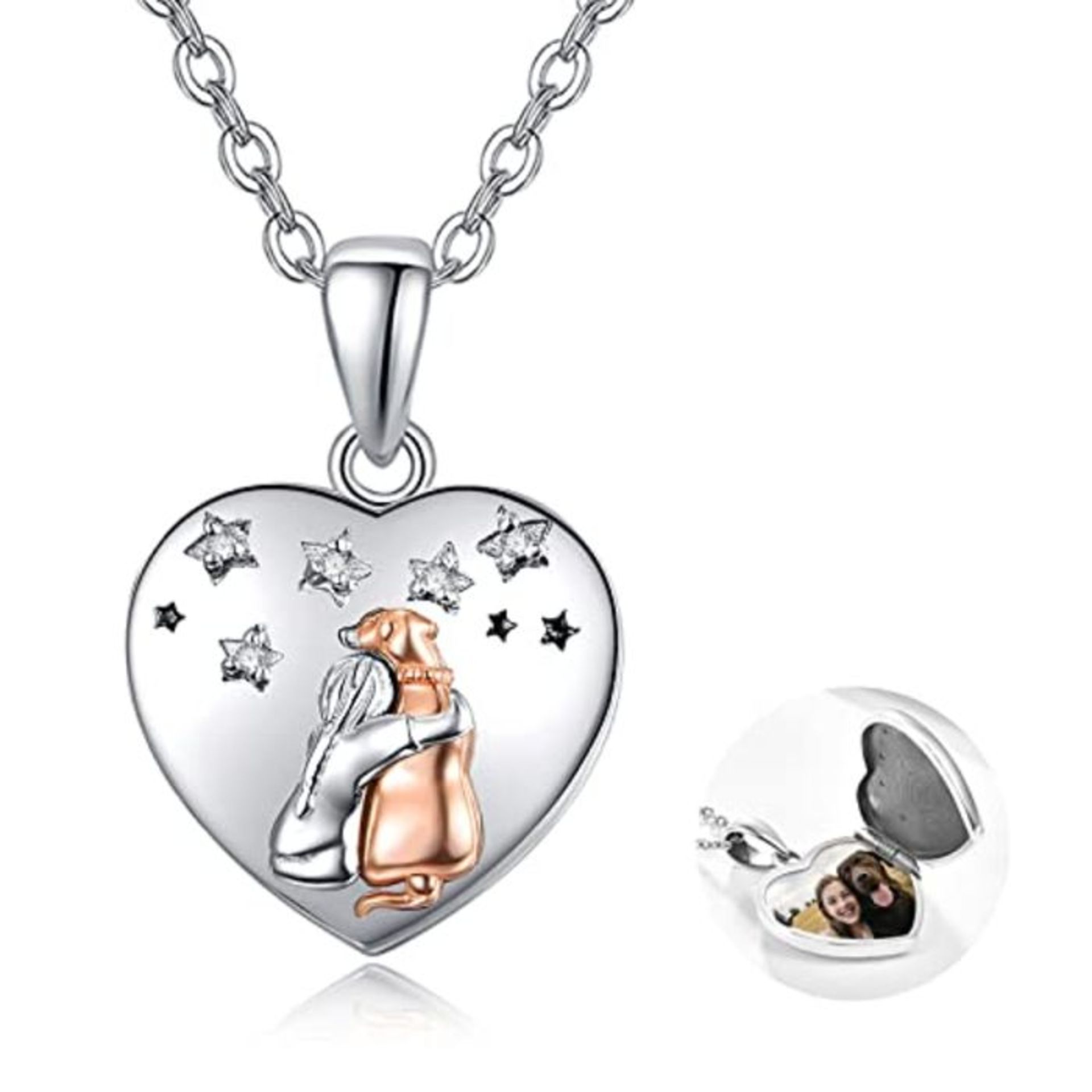 Dog and girl necklace