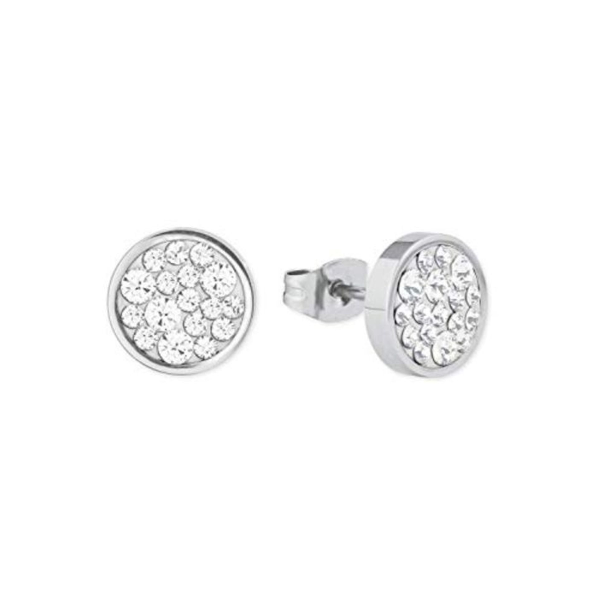 s.Oliver Stud earrings Women Ear jewelry, with Crystal, 10 cm, Silver, Comes in jewelr