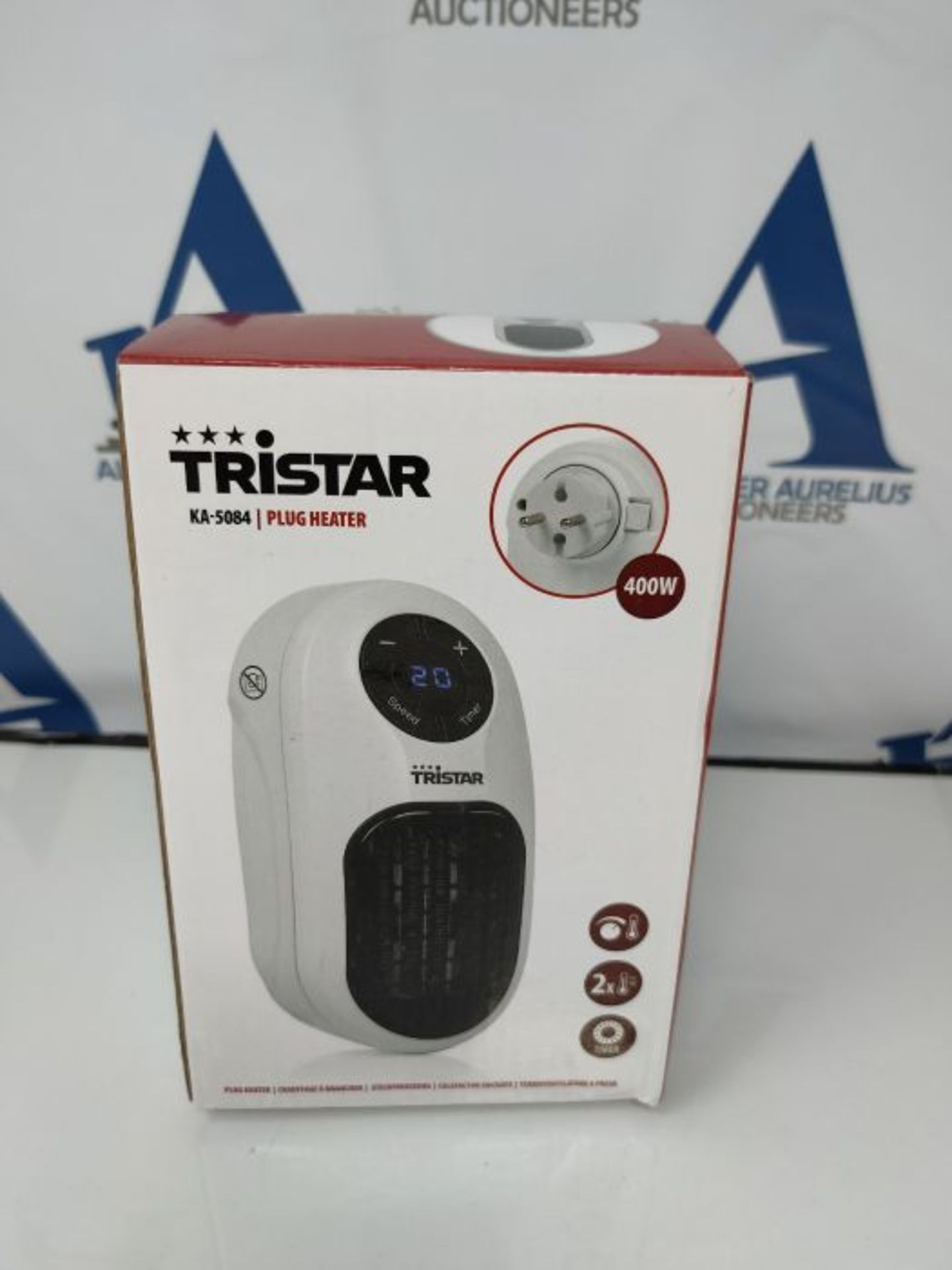 Tristar Plug heating - 400 Watt, 2 selectable speed levels, PTC ceramic, 12 hour timer - Image 2 of 3