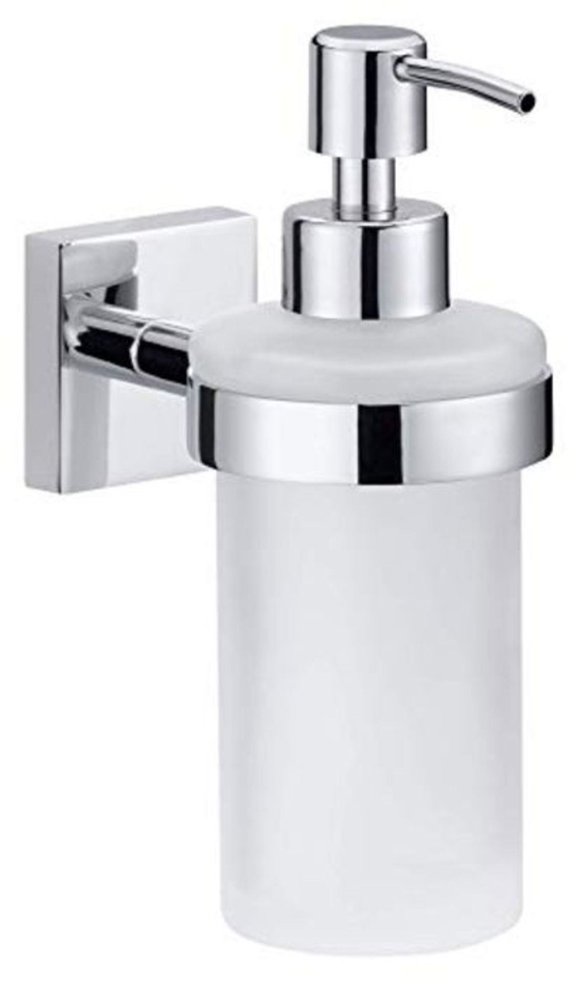 tesa Ekkro No Drill, Wall Mounted Soap Dispenser, Chrome-plated Metal, Removable Adhes