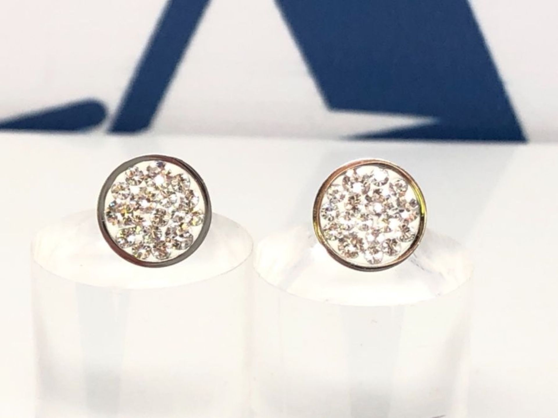 s.Oliver Stud earrings Women Ear jewelry, with Crystal, 10 cm, Silver, Comes in jewelr - Image 2 of 3