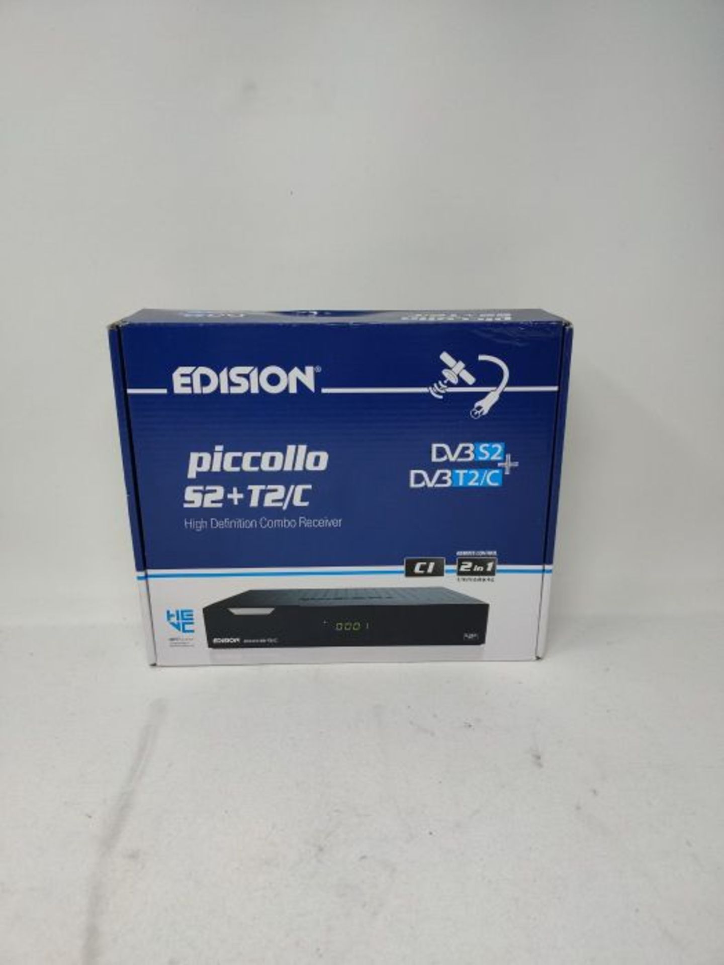 RRP £59.00 Edision PICCOLLO S2+T2/C Combo Receiver H.265/HEVC (DVB-S2, DVB-T2, DVB-C,) CI Full HD - Image 2 of 3